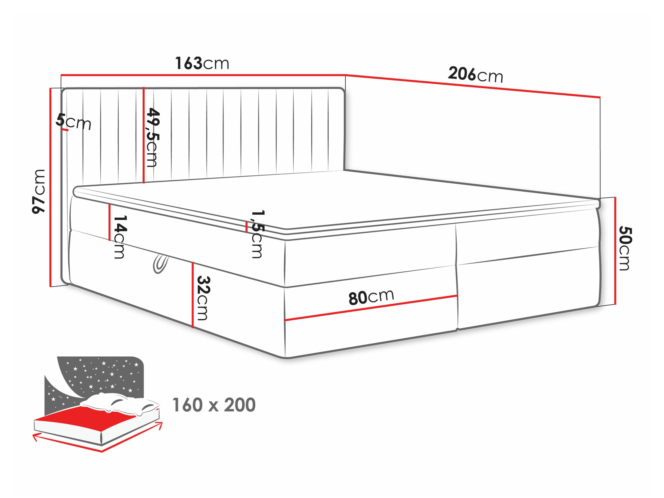 Pat boxspring Comfivo Apis I (Polo 889)