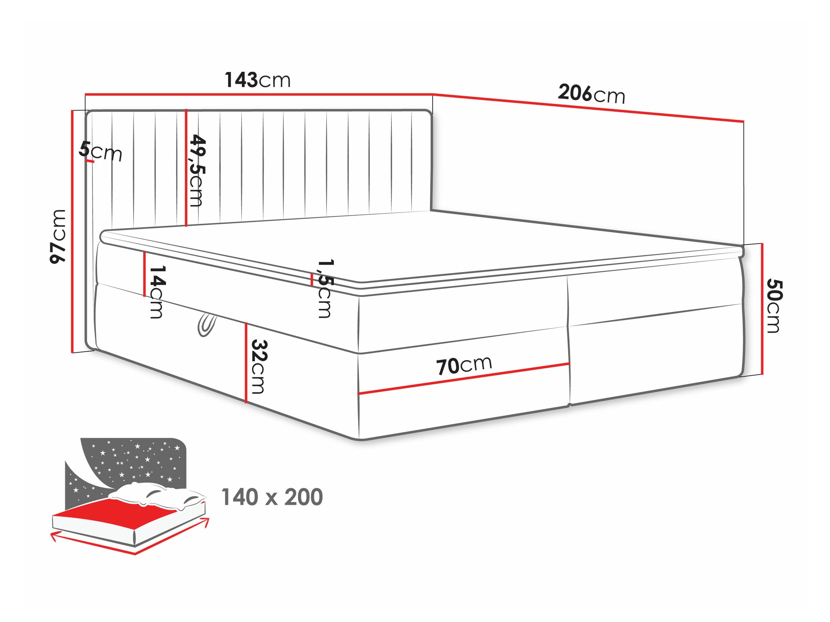 Pat boxspring Comfivo Apis I (Polo 897)