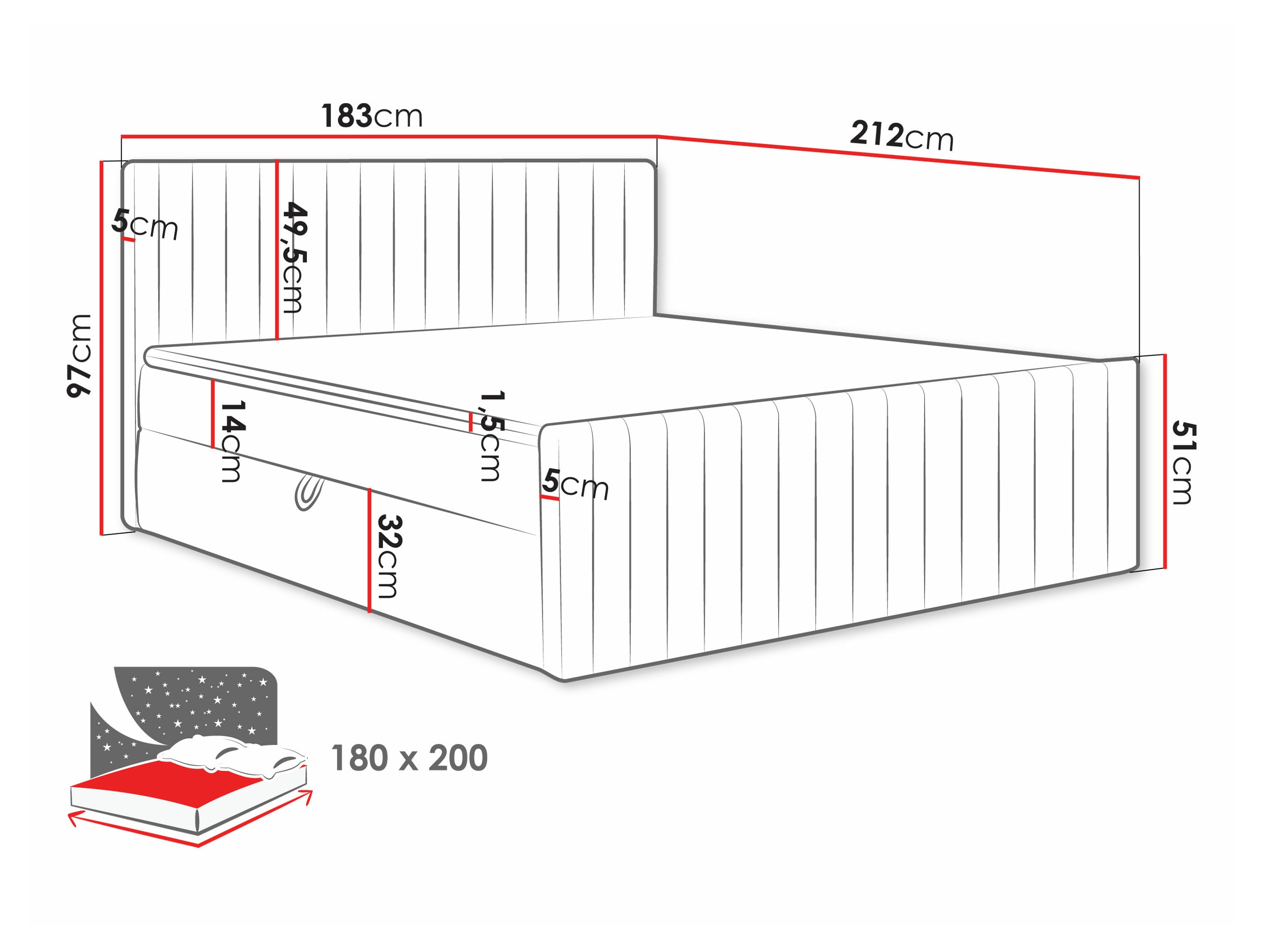 Pat boxspring Comfivo Apis II (Polo 872)