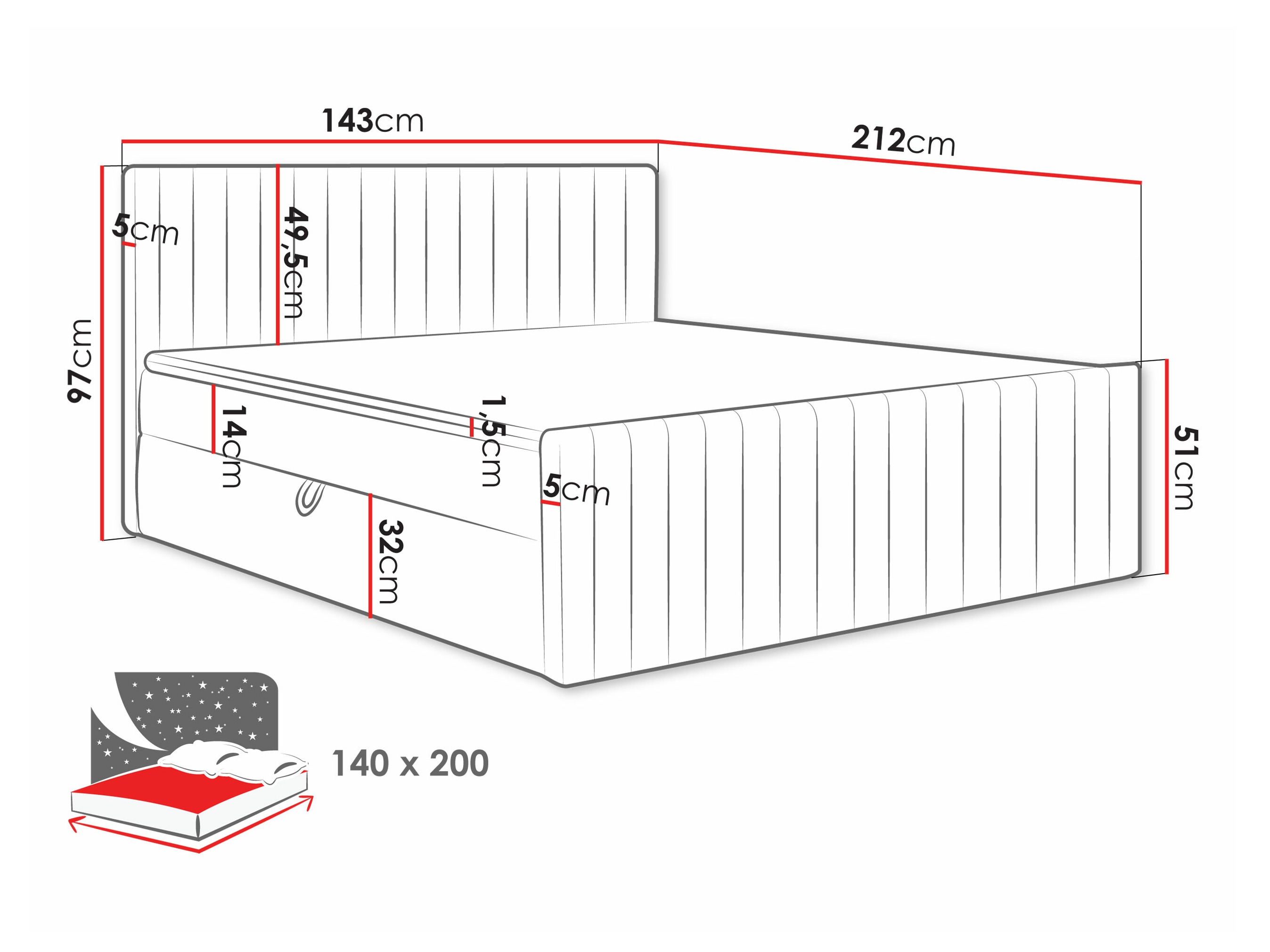 Pat boxspring Comfivo Apis II (Polo 889)