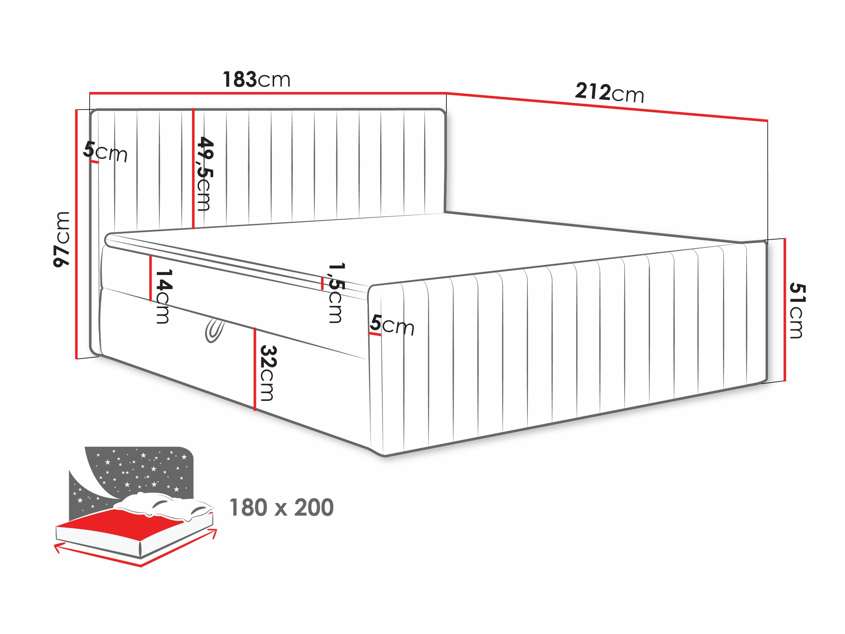 Pat boxspring Comfivo Apis II (Polo 891)