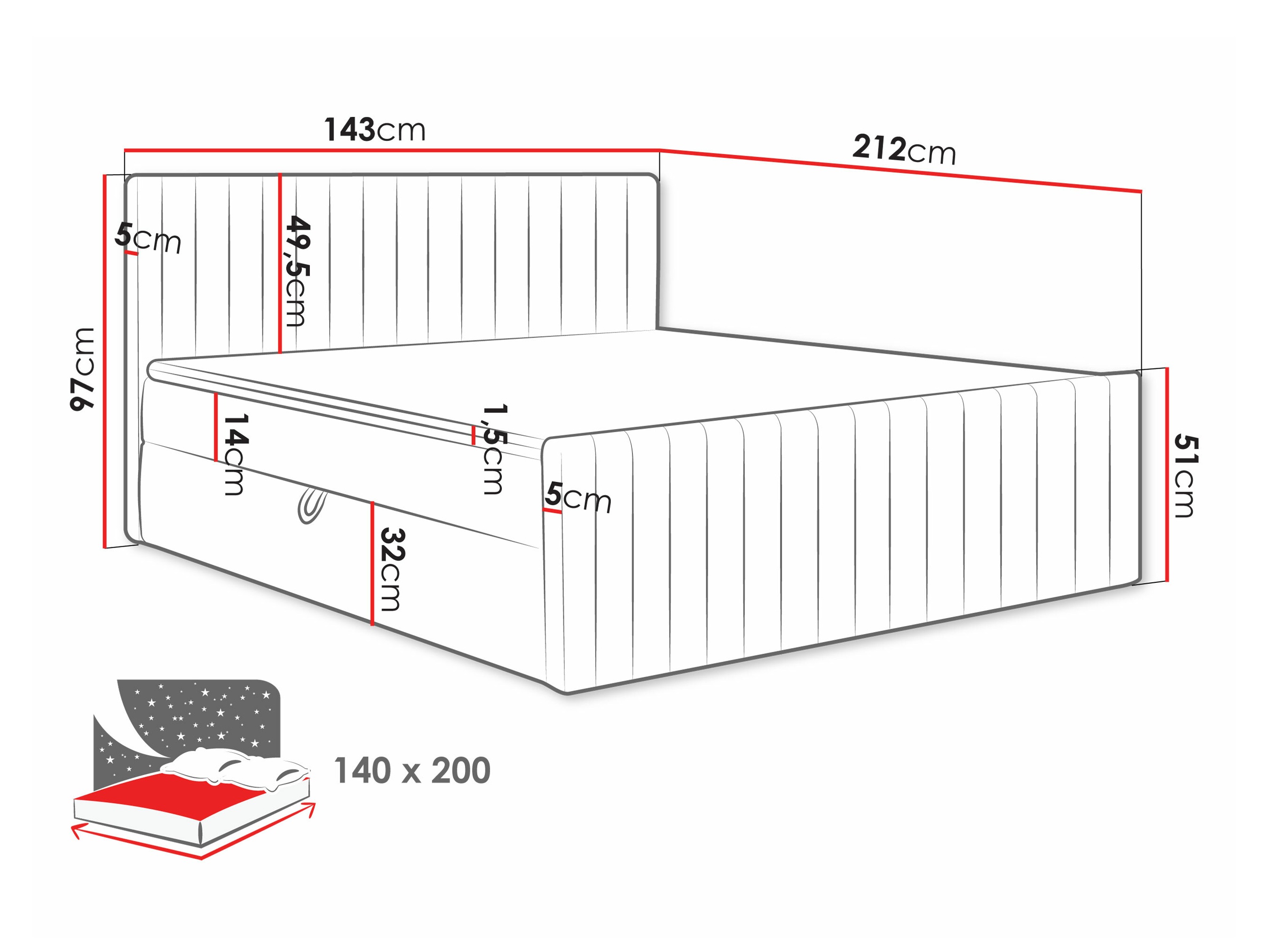 Pat boxspring Comfivo Apis II (Polo 894)