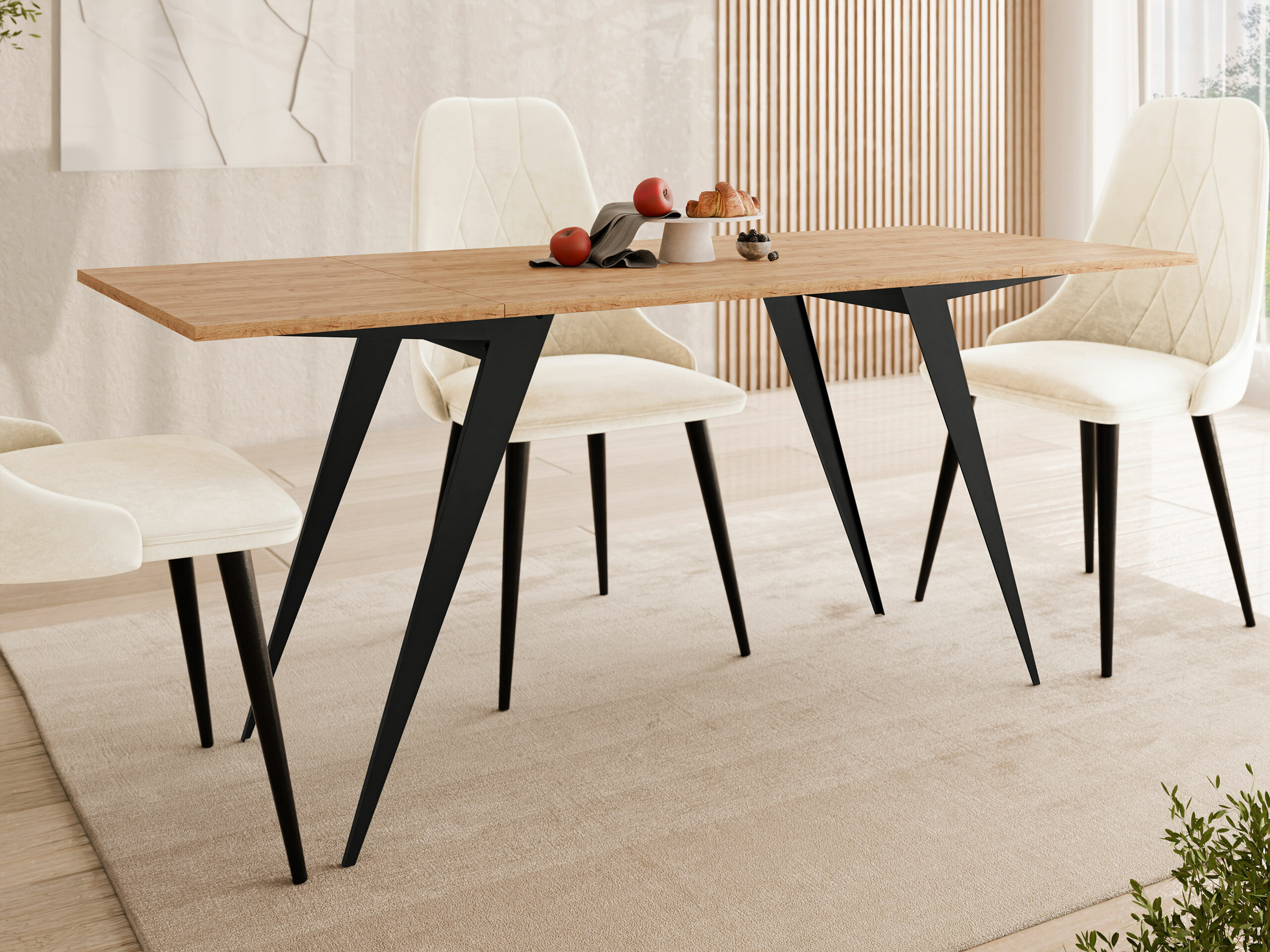 Măsuță de cafea extensibila Oswego 150 (Stejar Craft auriu + Negru)
