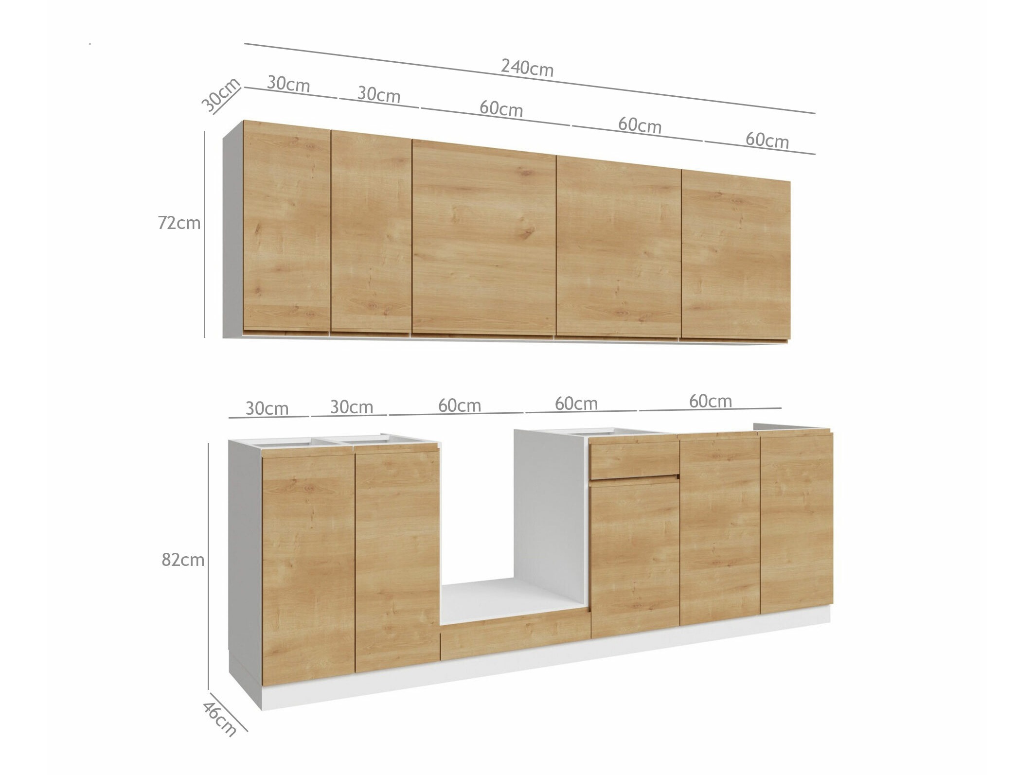 Set de bucătărie modular Soli Oak 163