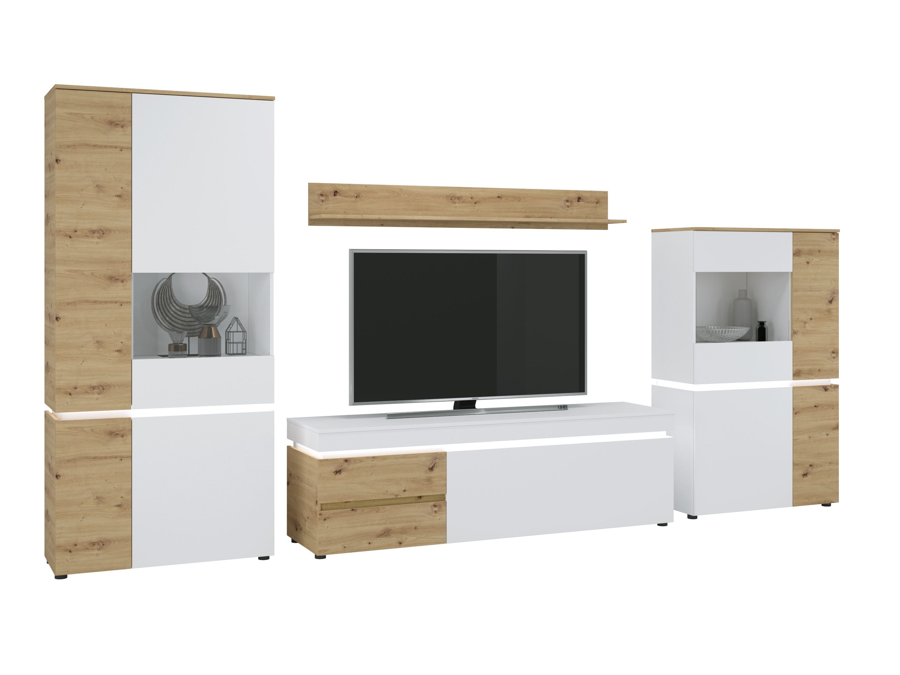 Set de living Ontario 176 (Stejar artizan + Alb)