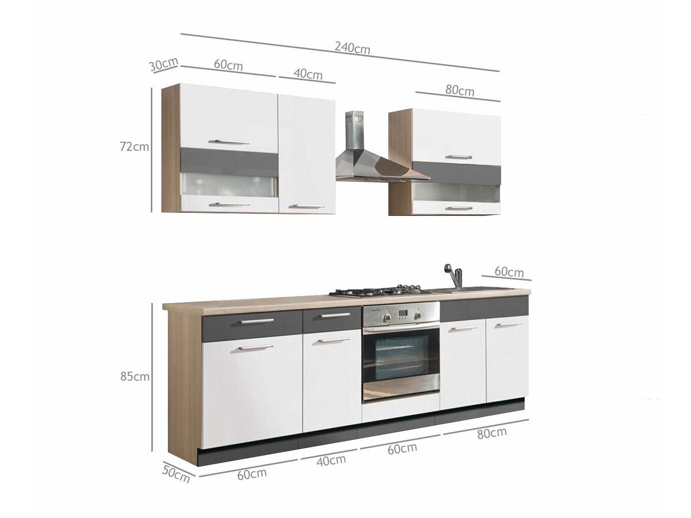 Set de bucătărie modular Mode White 127