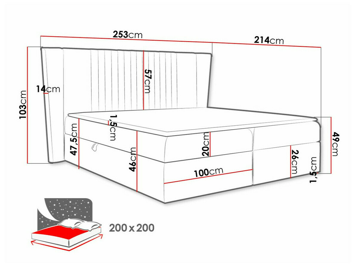 Pat boxspring Fenestra (Magic Velvet 2258)