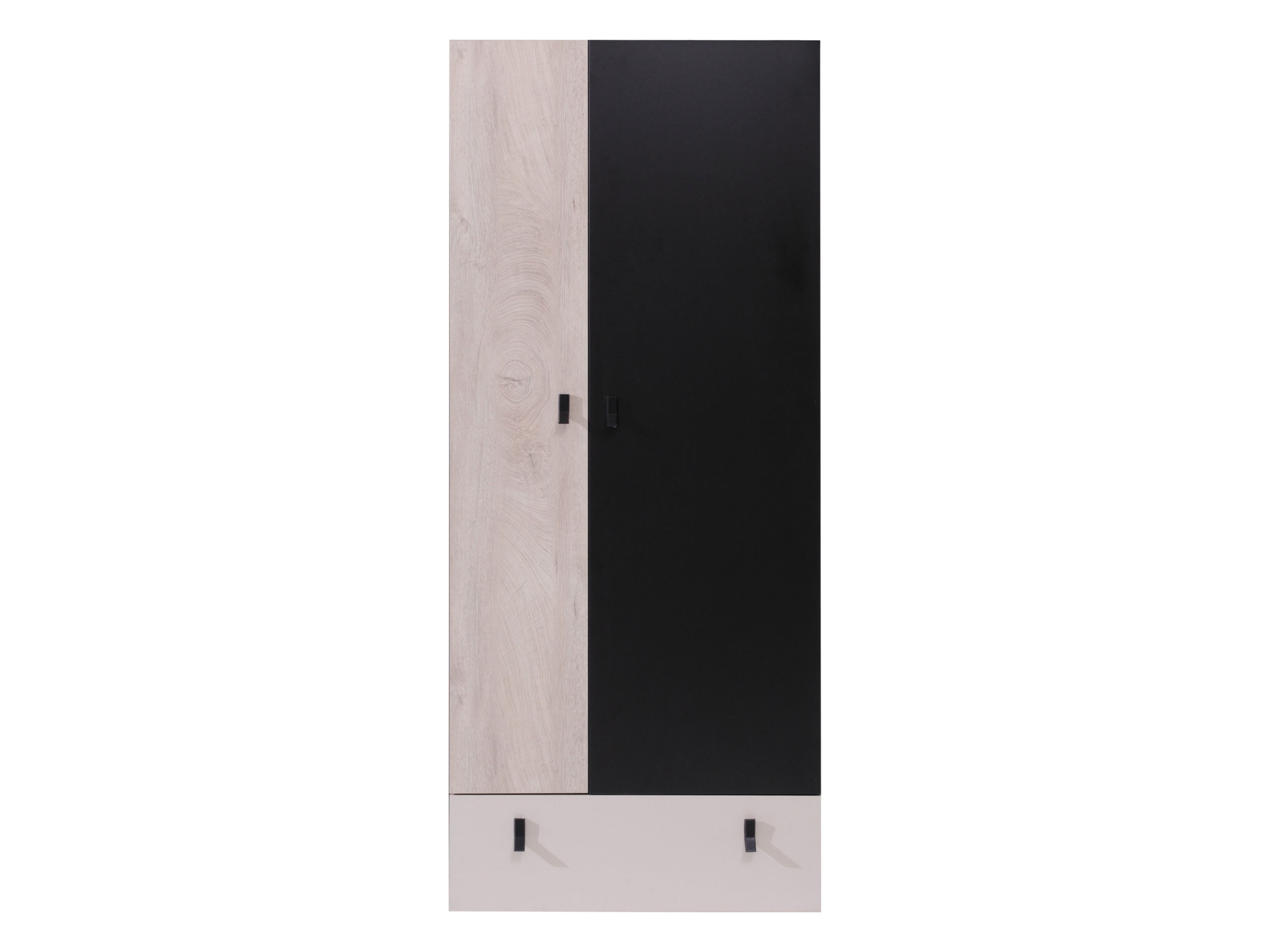 Dulap Camteso 101 (Negru + Stejar + Bej)
