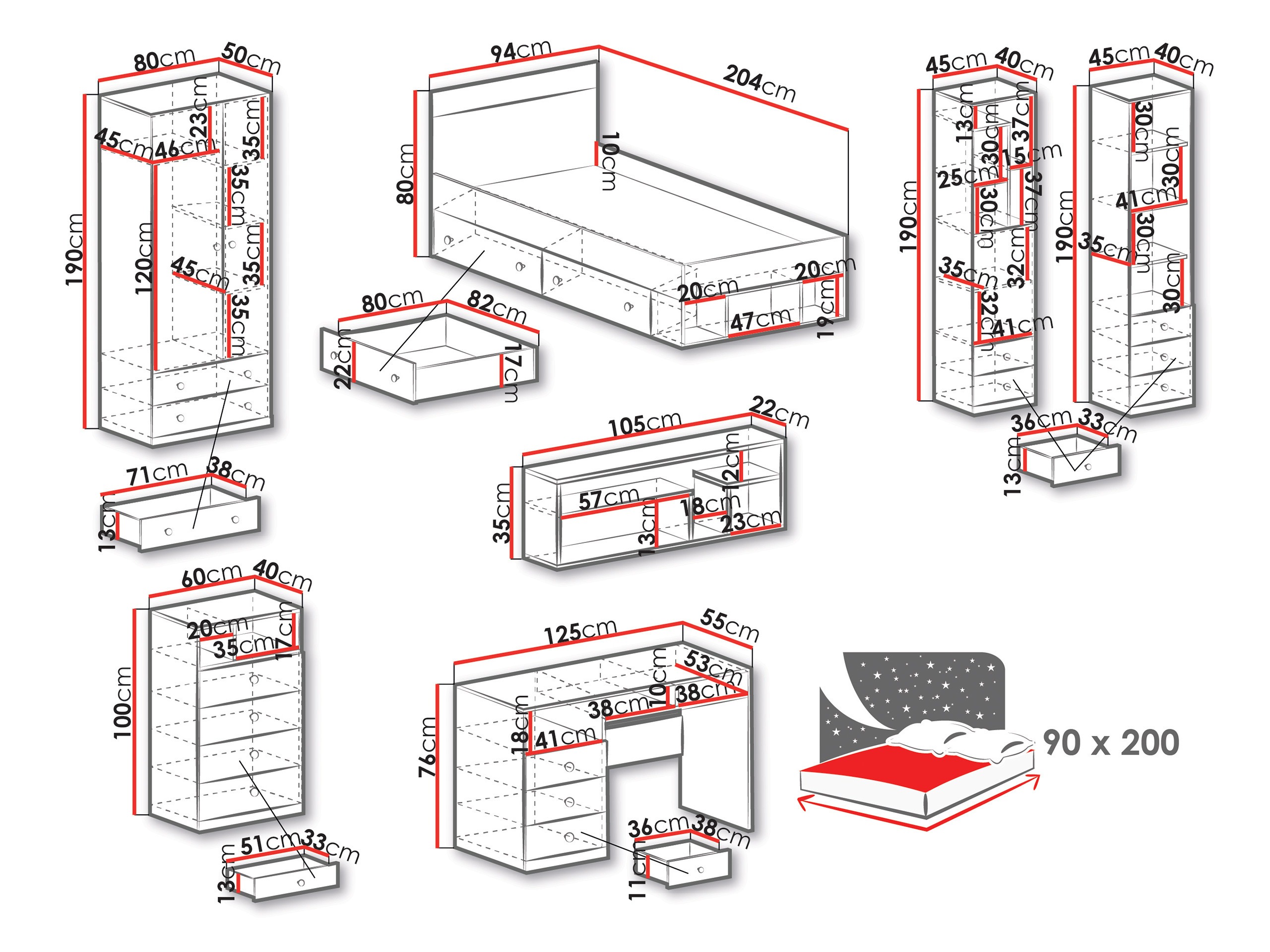 Set de mobilier Tesmonu 118