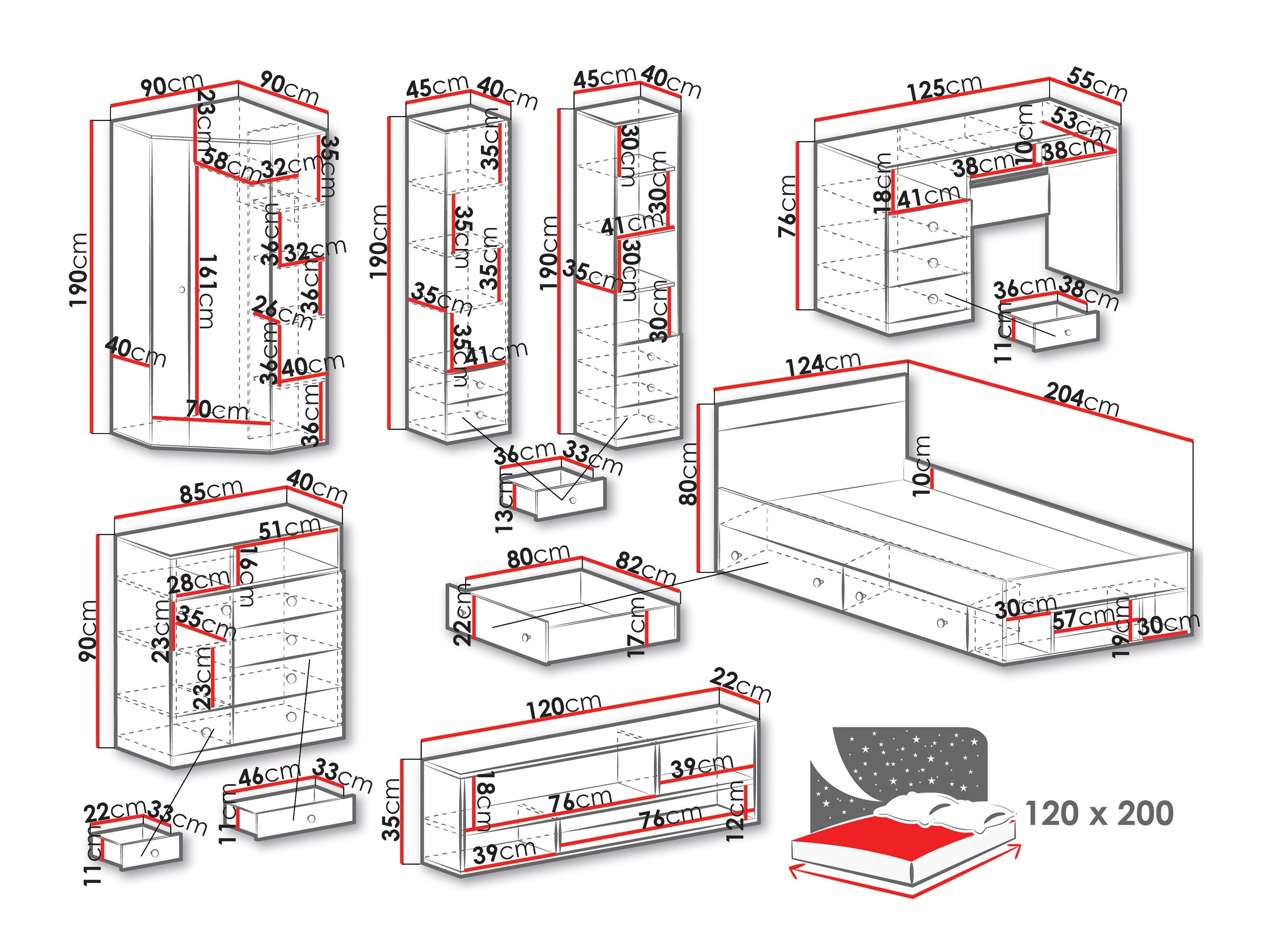 Set de mobilier Tesmonu 119
