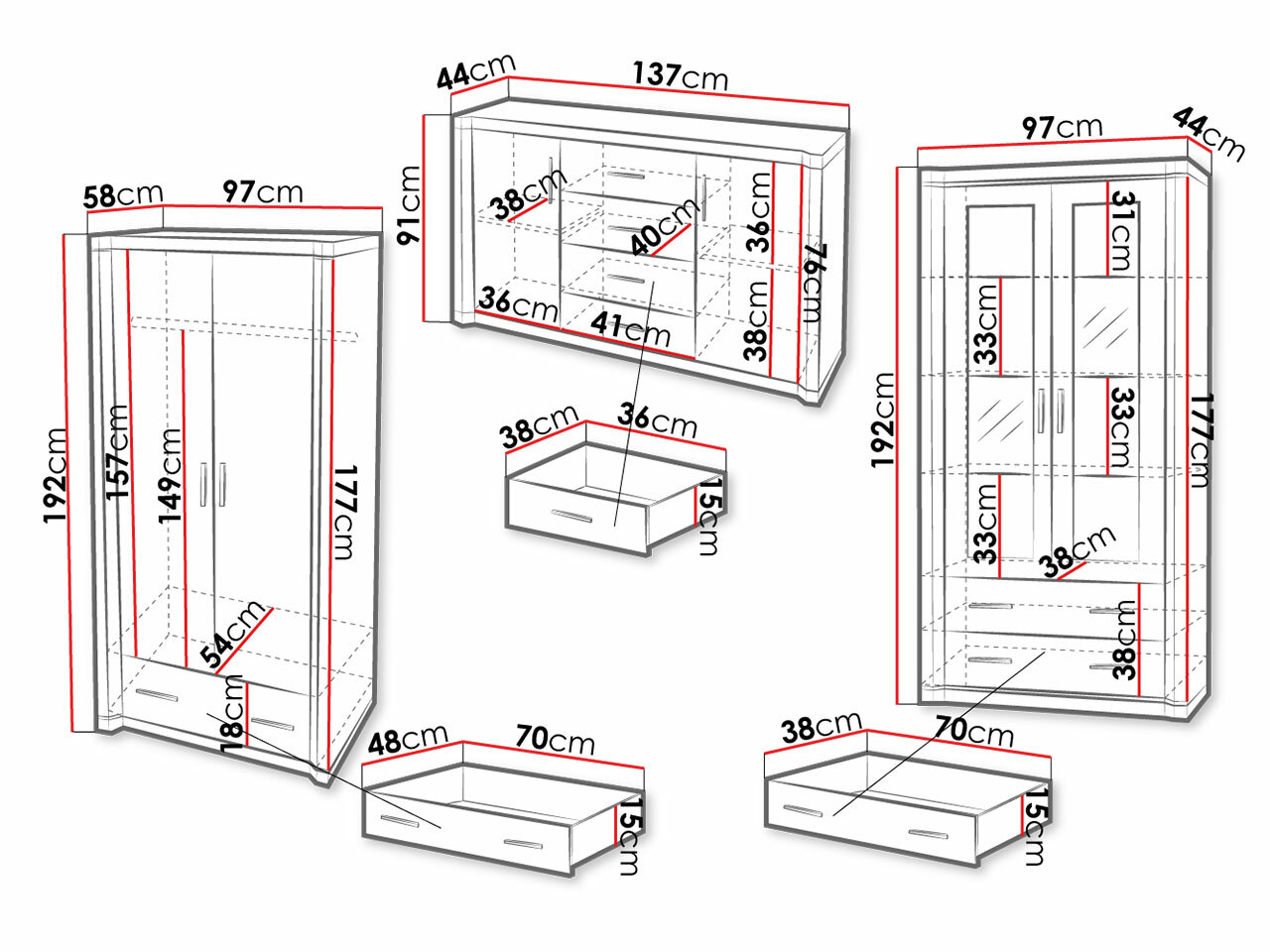 Set de living Lorelie 125 (Trufa stejar)