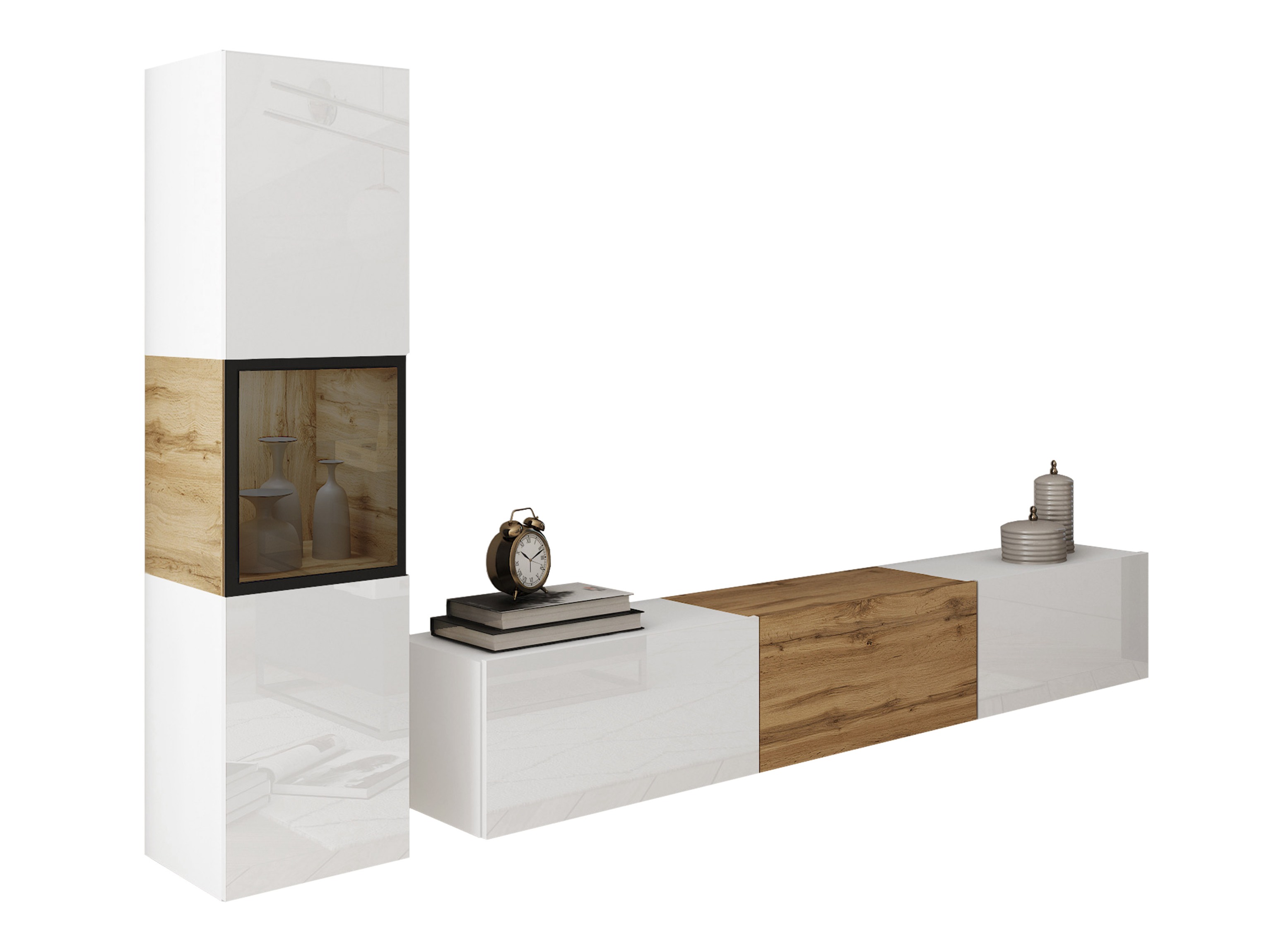 Set de living Sarasota 192 (Alb + Stejar Wotan)