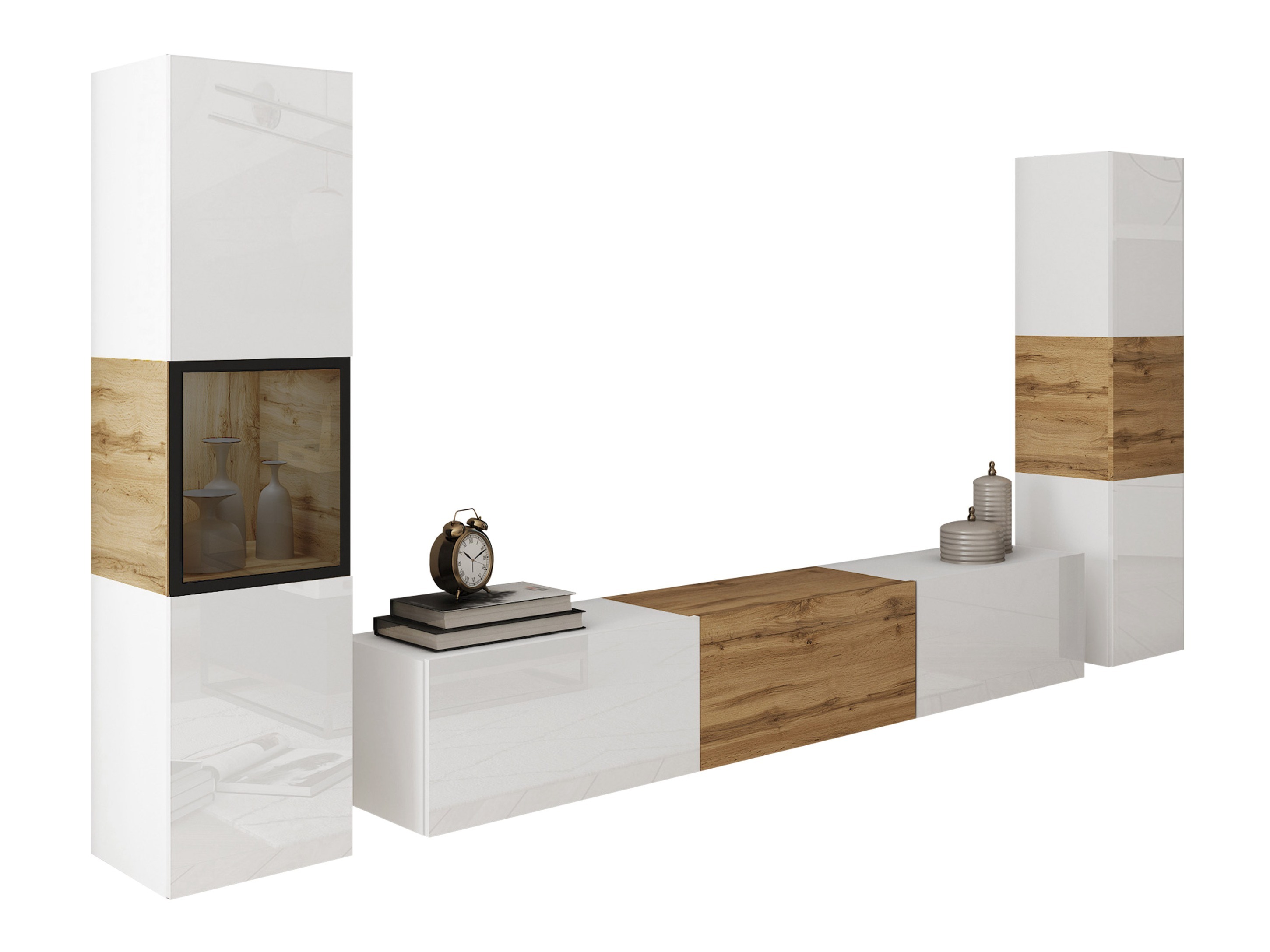 Set de living Sarasota 193 (Alb + Stejar Wotan)