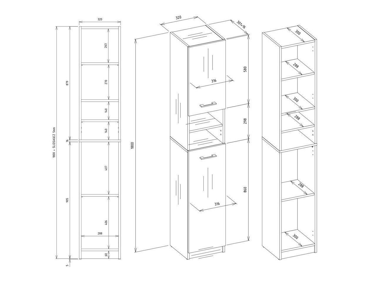 Cabinet de baie neancorat Mandeville 152 (Cașmir)