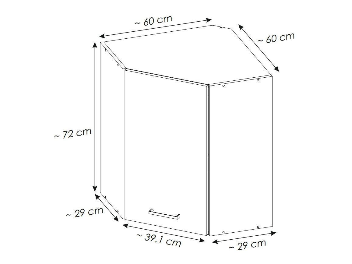 Dulap modular de colț pentru perete Quti 119