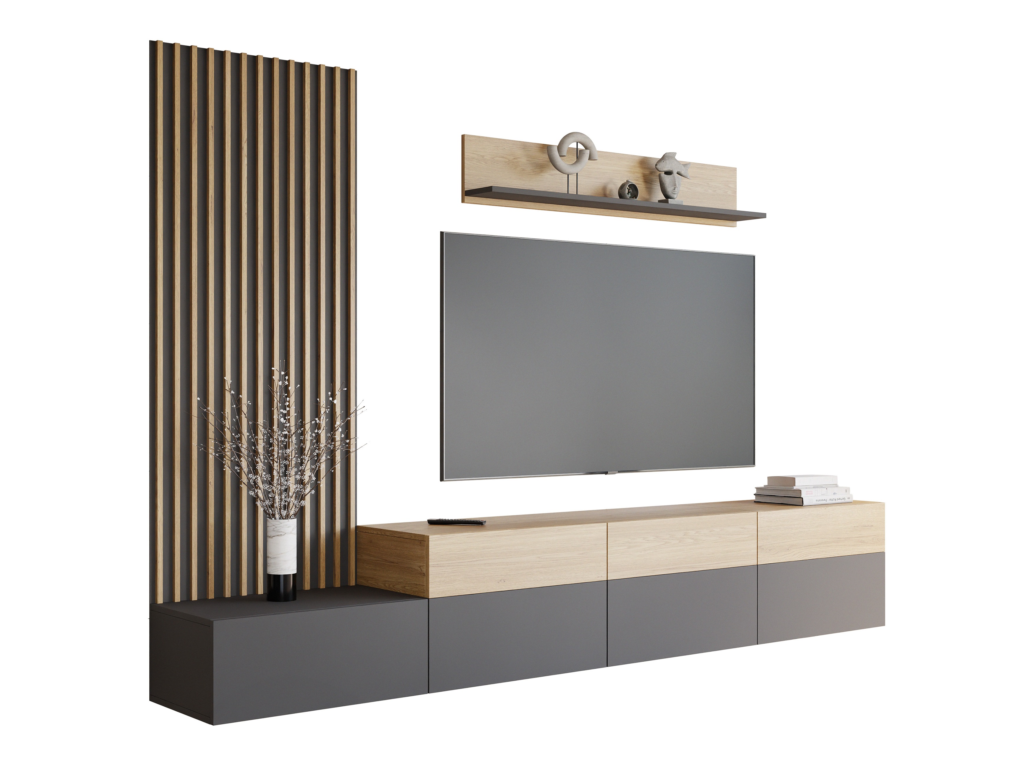 Set de living Comfivo Munium II (Grafit + Stejar)