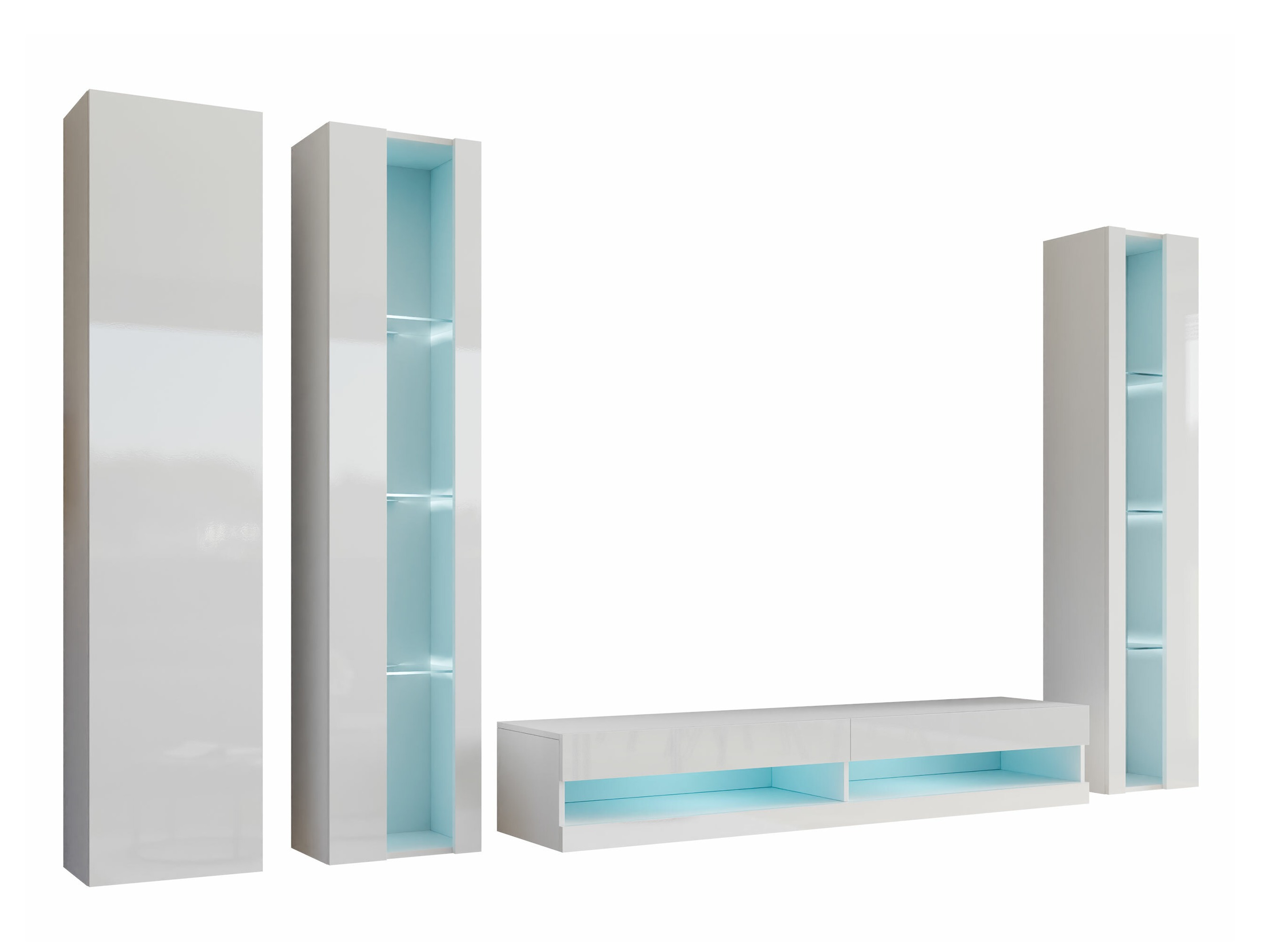Set de living Vilrin VII (Alb + Alb lucios)