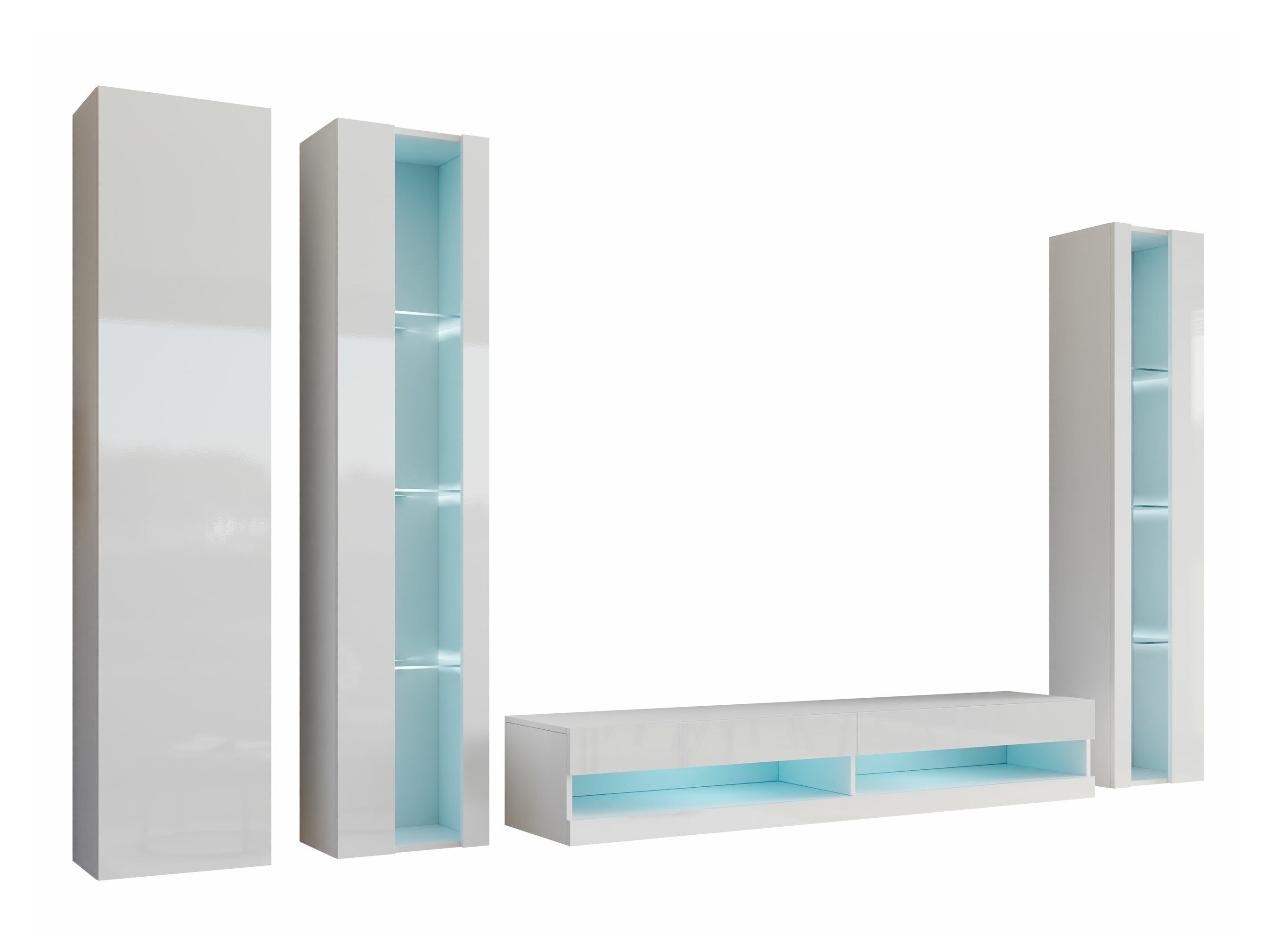 Set de living Vilrin VII (Alb + Alb lucios)