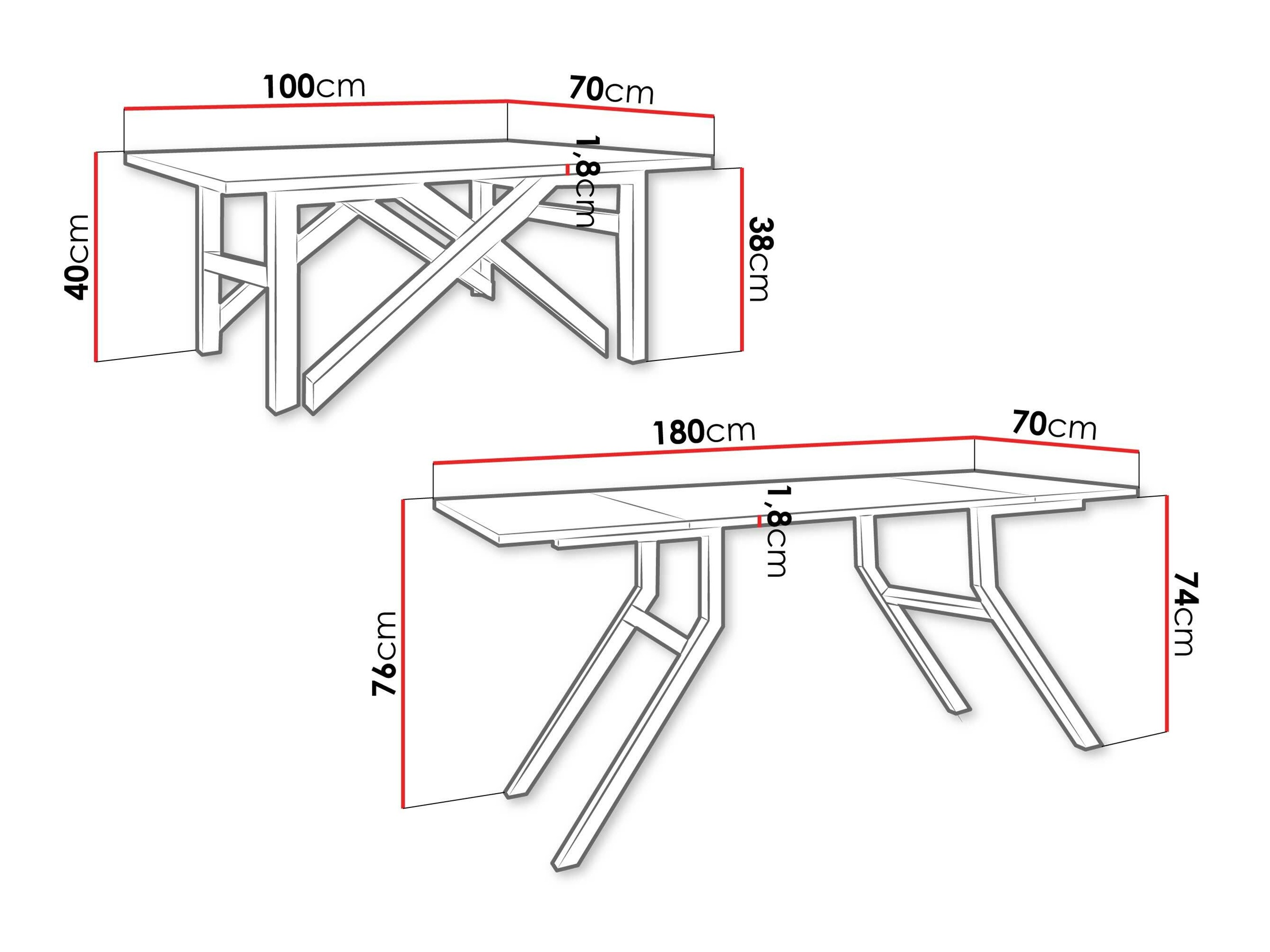 Măsuță de cafea extensibila Oswego 151 (Alb + Negru)