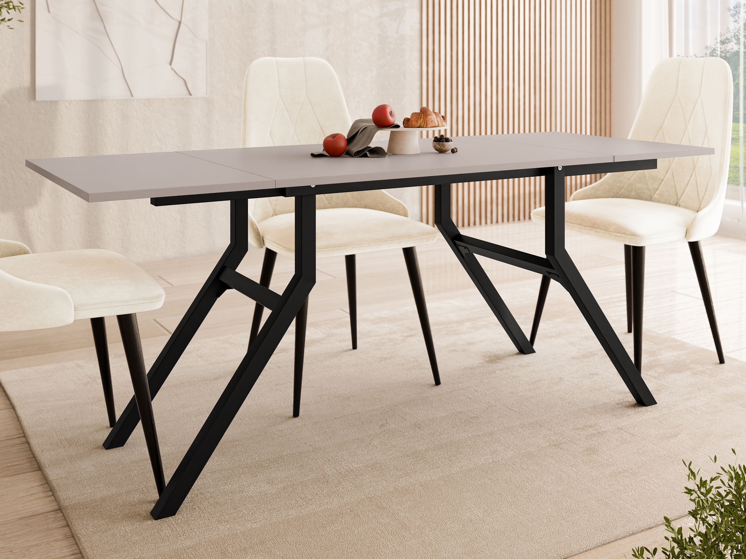 Măsuță de cafea extensibila Oswego 151 (Cașmir + Negru)