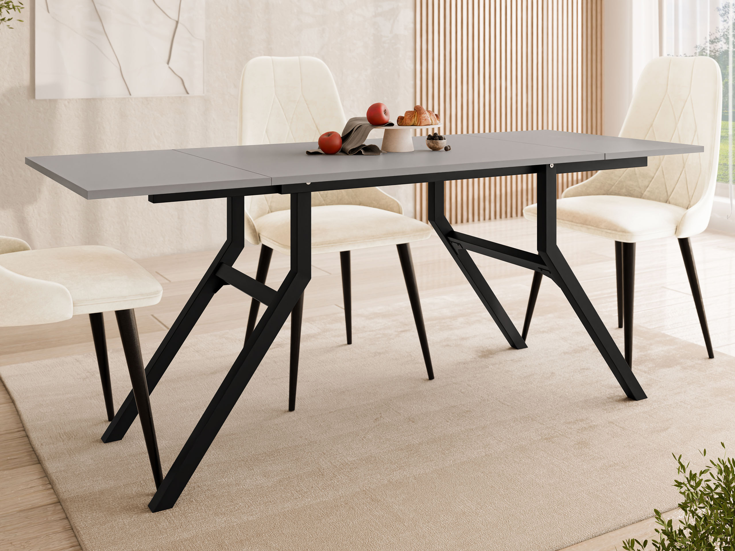 Măsuță de cafea extensibila Oswego 151 (Grafit + Negru)