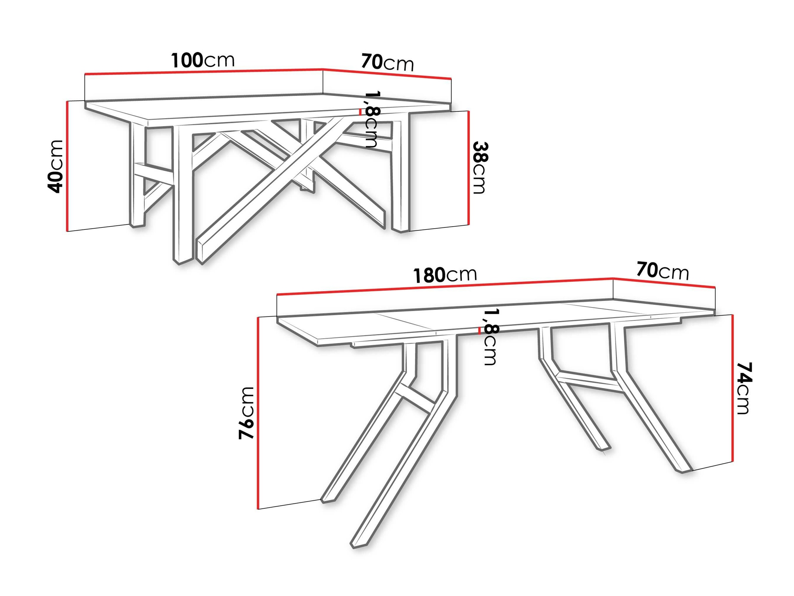 Măsuță de cafea extensibila Oswego 151 (Stejar Craft auriu + Negru)