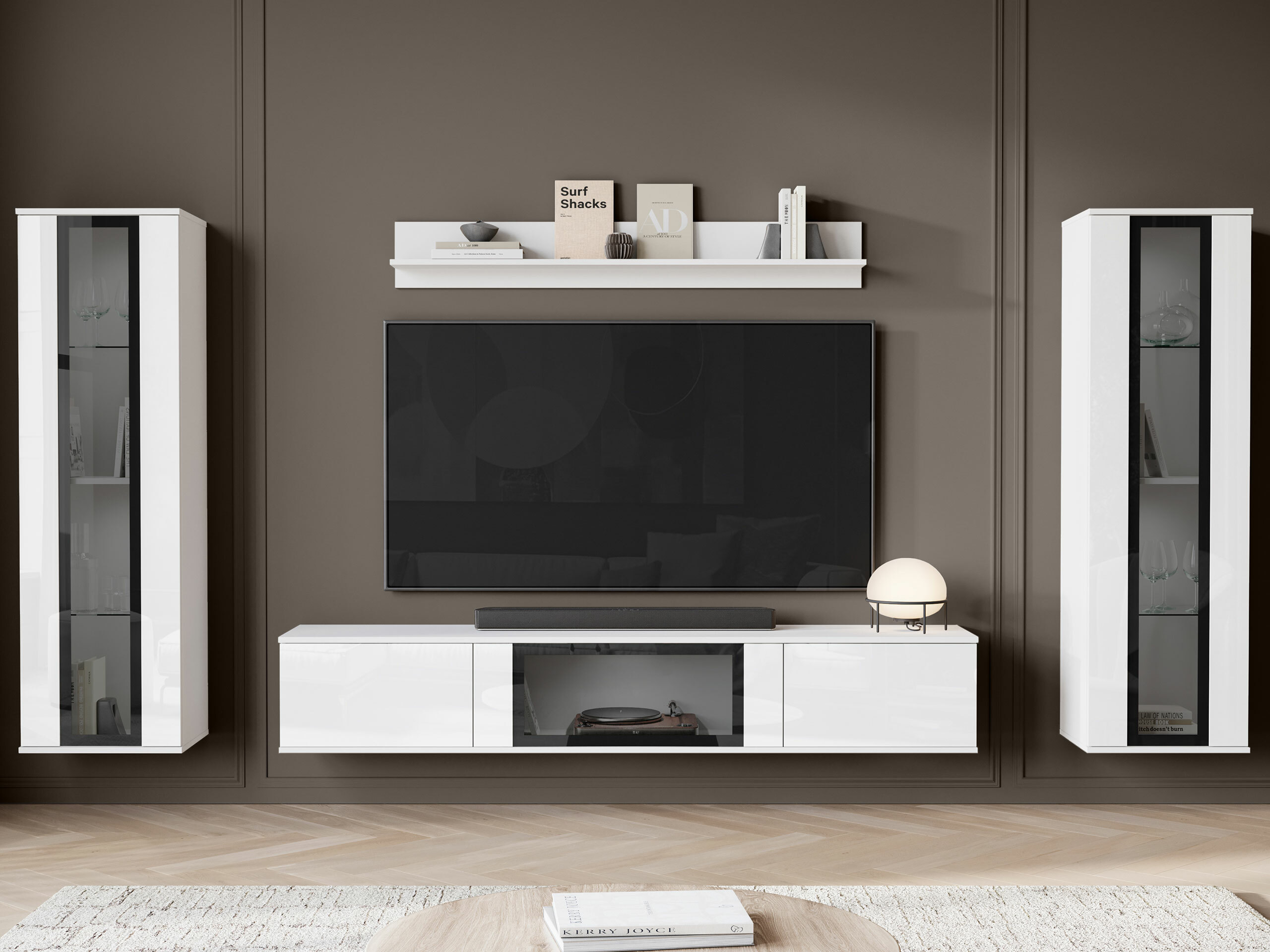 Set de living Torcame 103 (Alb + Alb lucios)