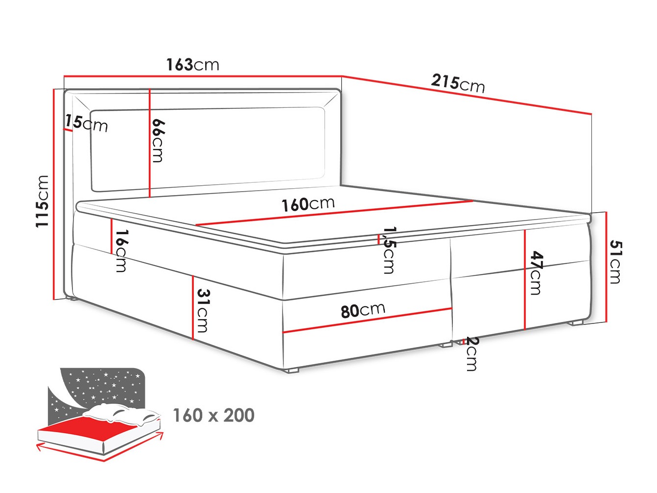 Pat boxspring Pomona 112 (Victoria 14 853)