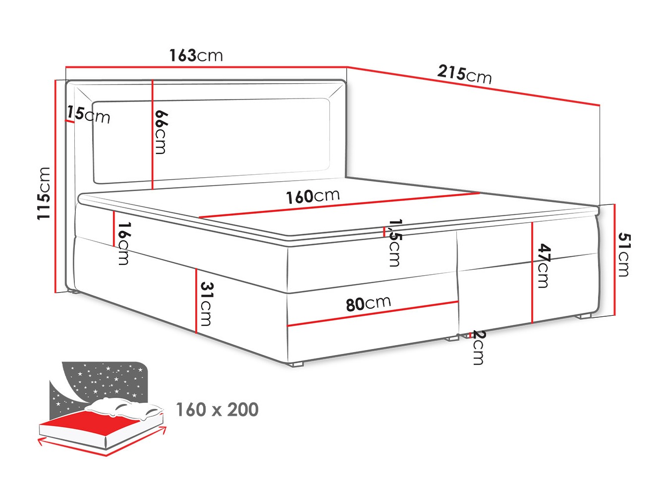 Pat boxspring Pomona 112 (Victoria 14 867)