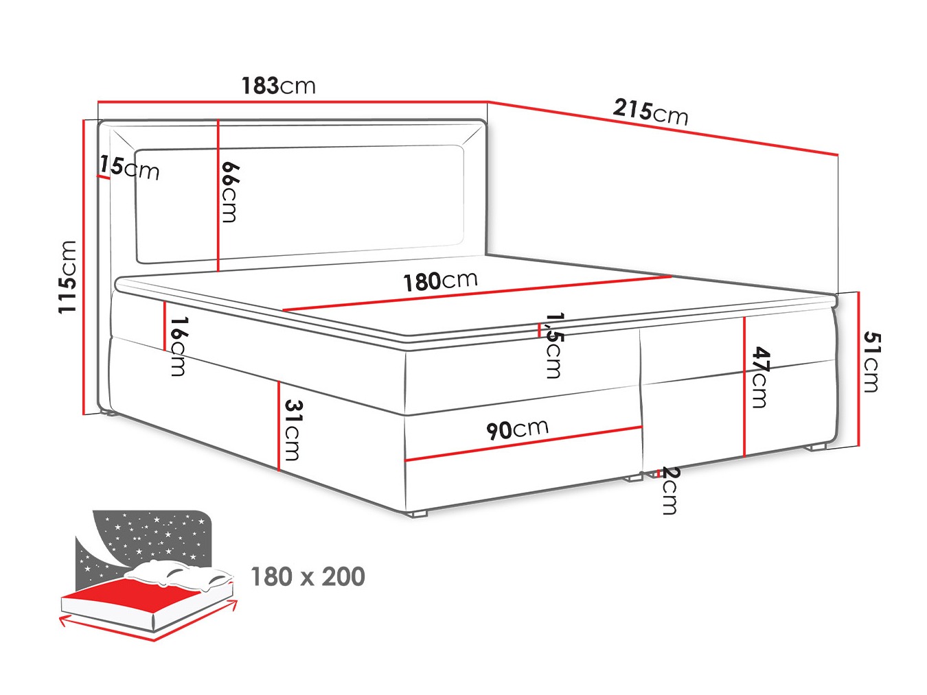 Pat boxspring Pomona 112 (Victoria 14 869)