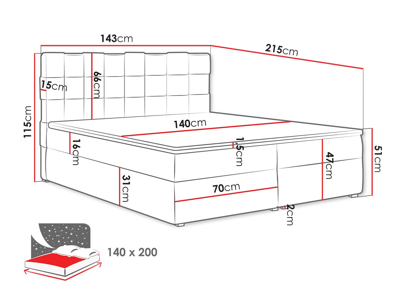 Pat boxspring Pomona 117 (Kronos 35)
