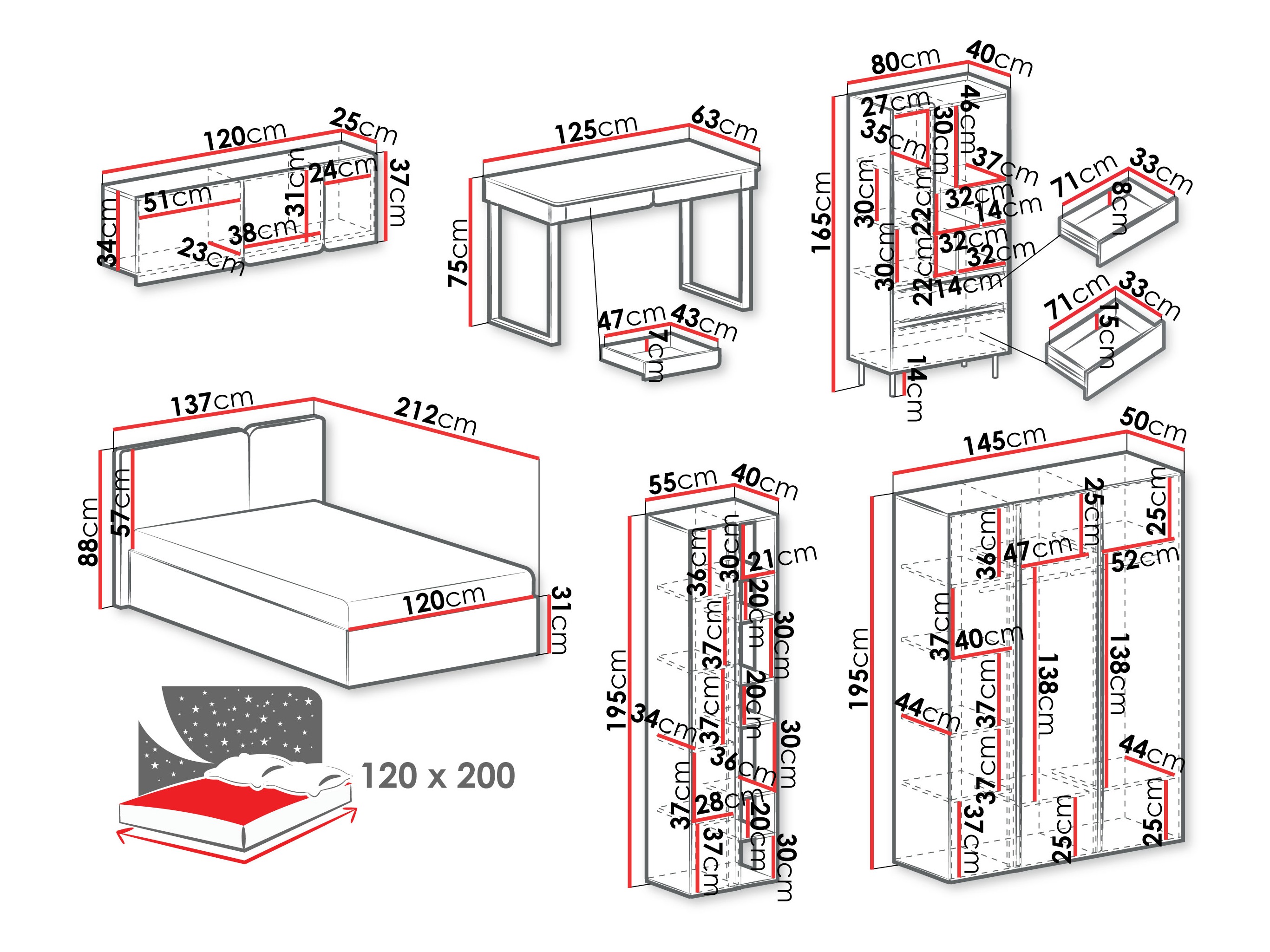 Set de mobilier Fiosono 114 (Eucalipt + Stejar)