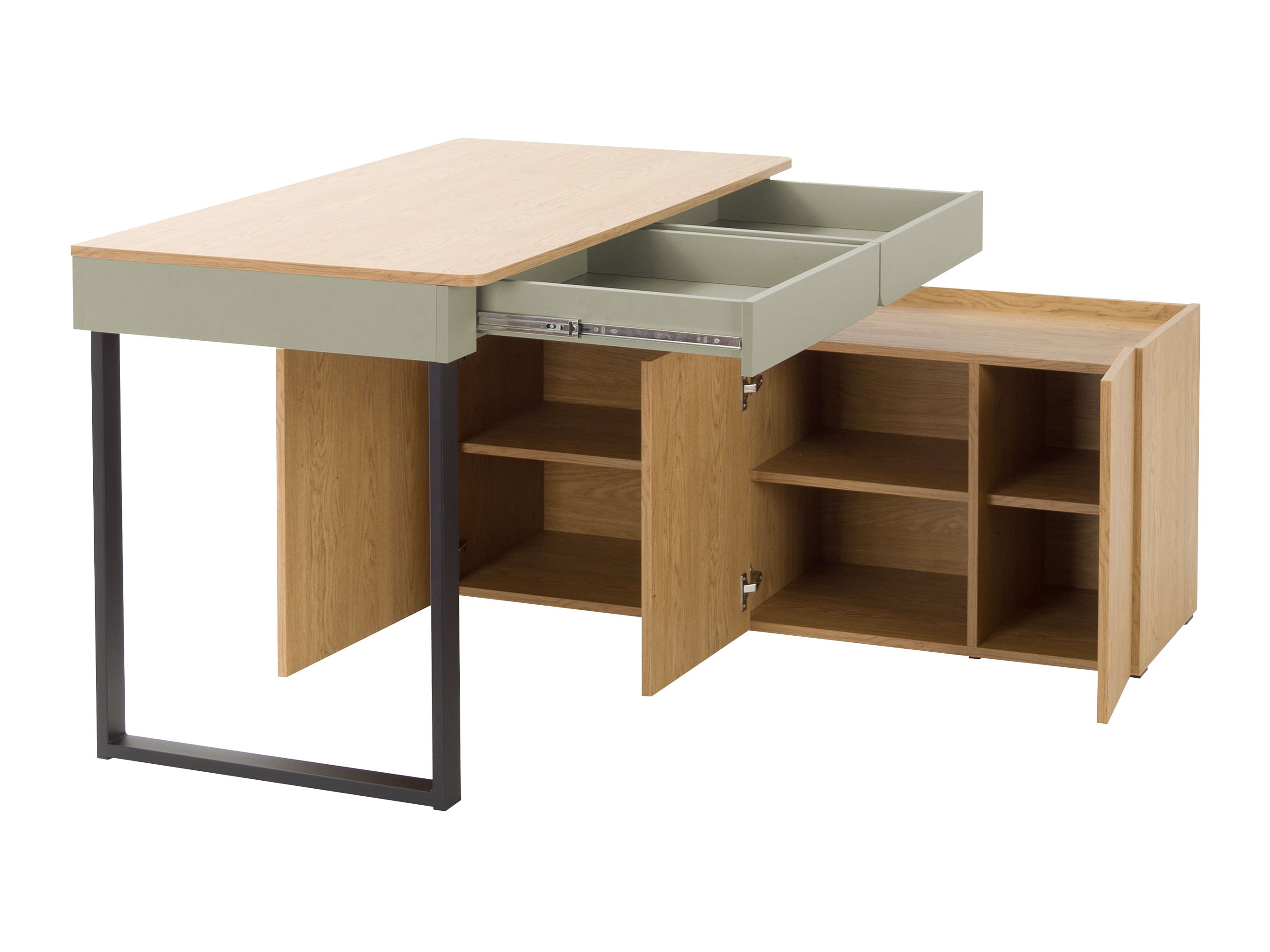 Set de mobilier Fiosono 115 (Bej + Stejar deschis)