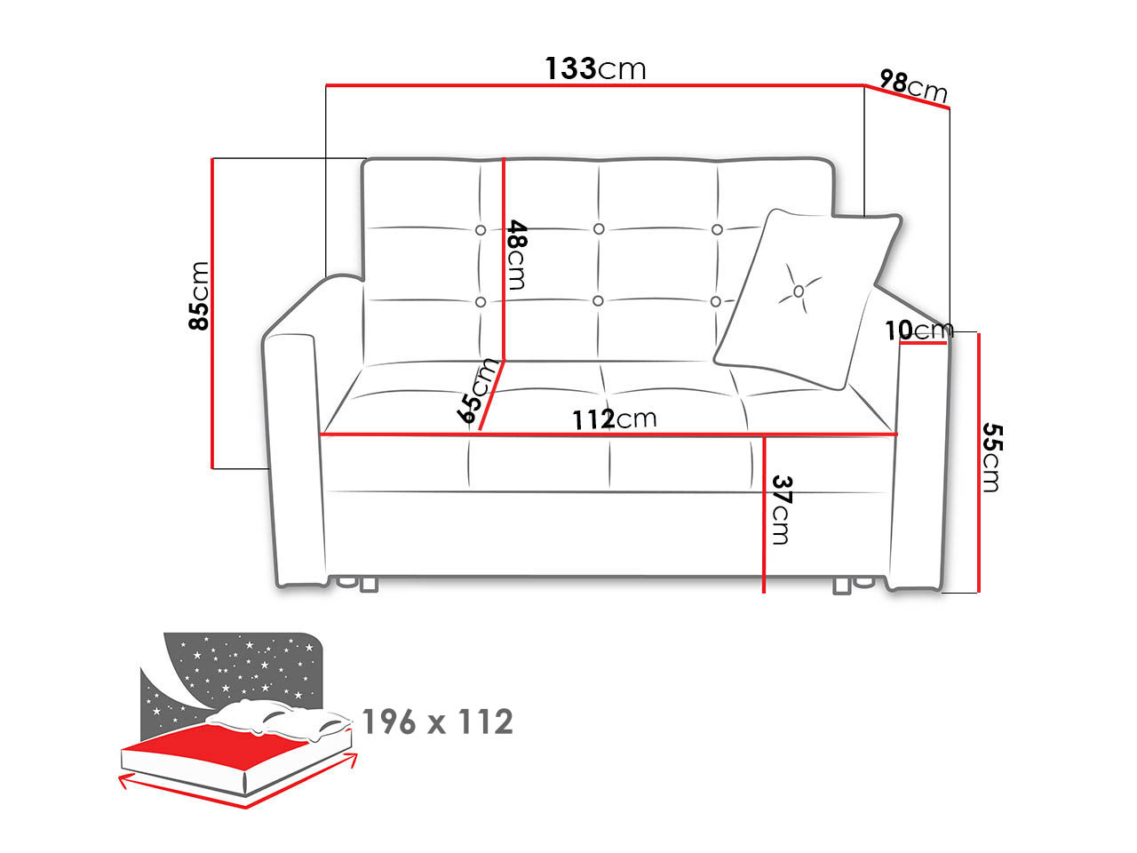 Canapea extensibilă Seruna II (Nazar 225.05)
