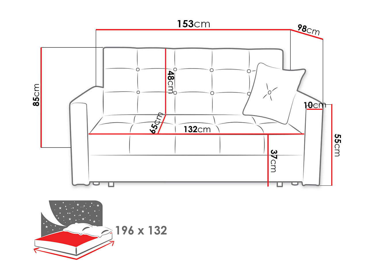 Canapea extensibilă Seruna III (Tatum 275)