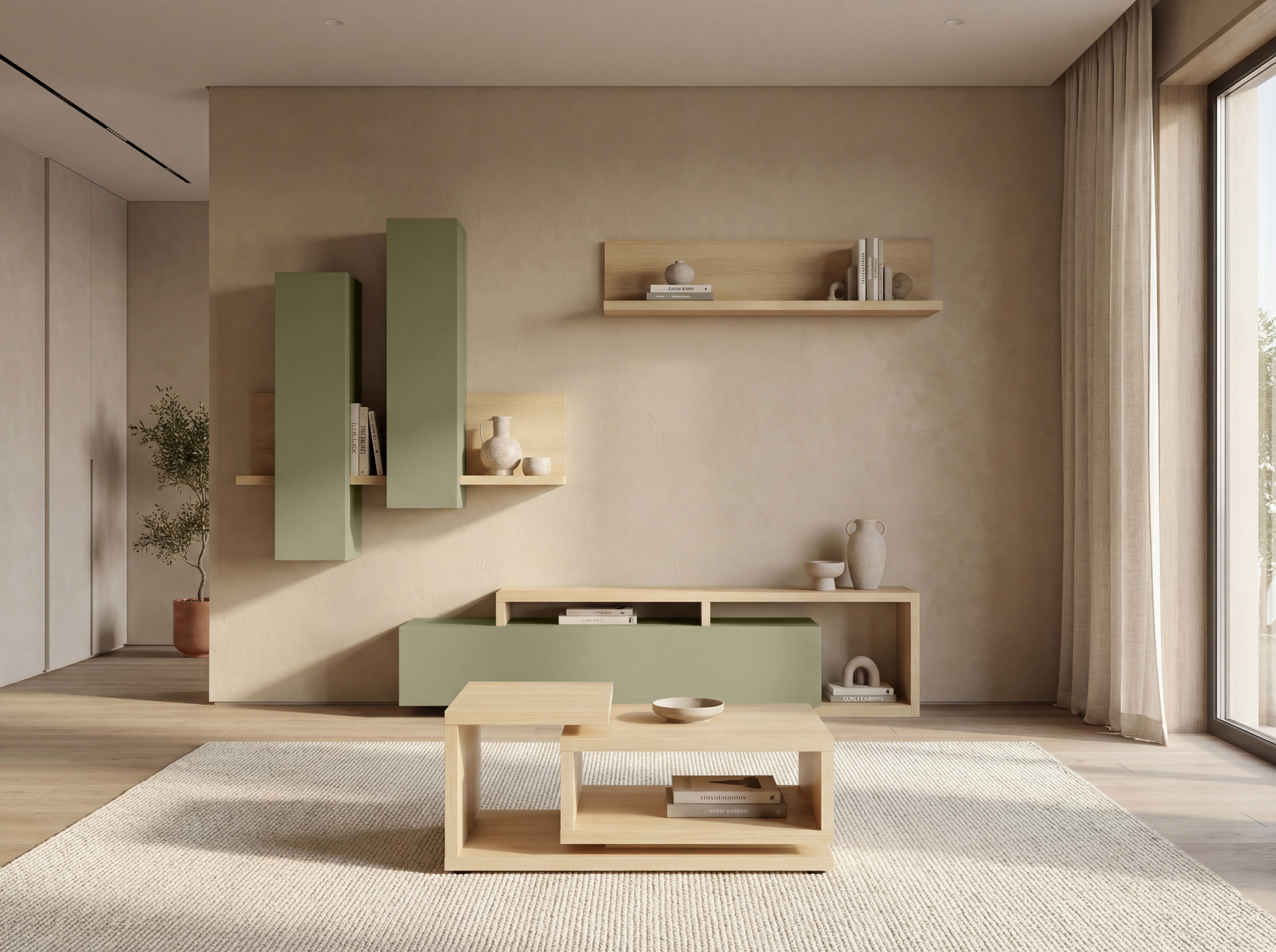 Set de living Lutiva 100 (Eucalipt + Stejar)