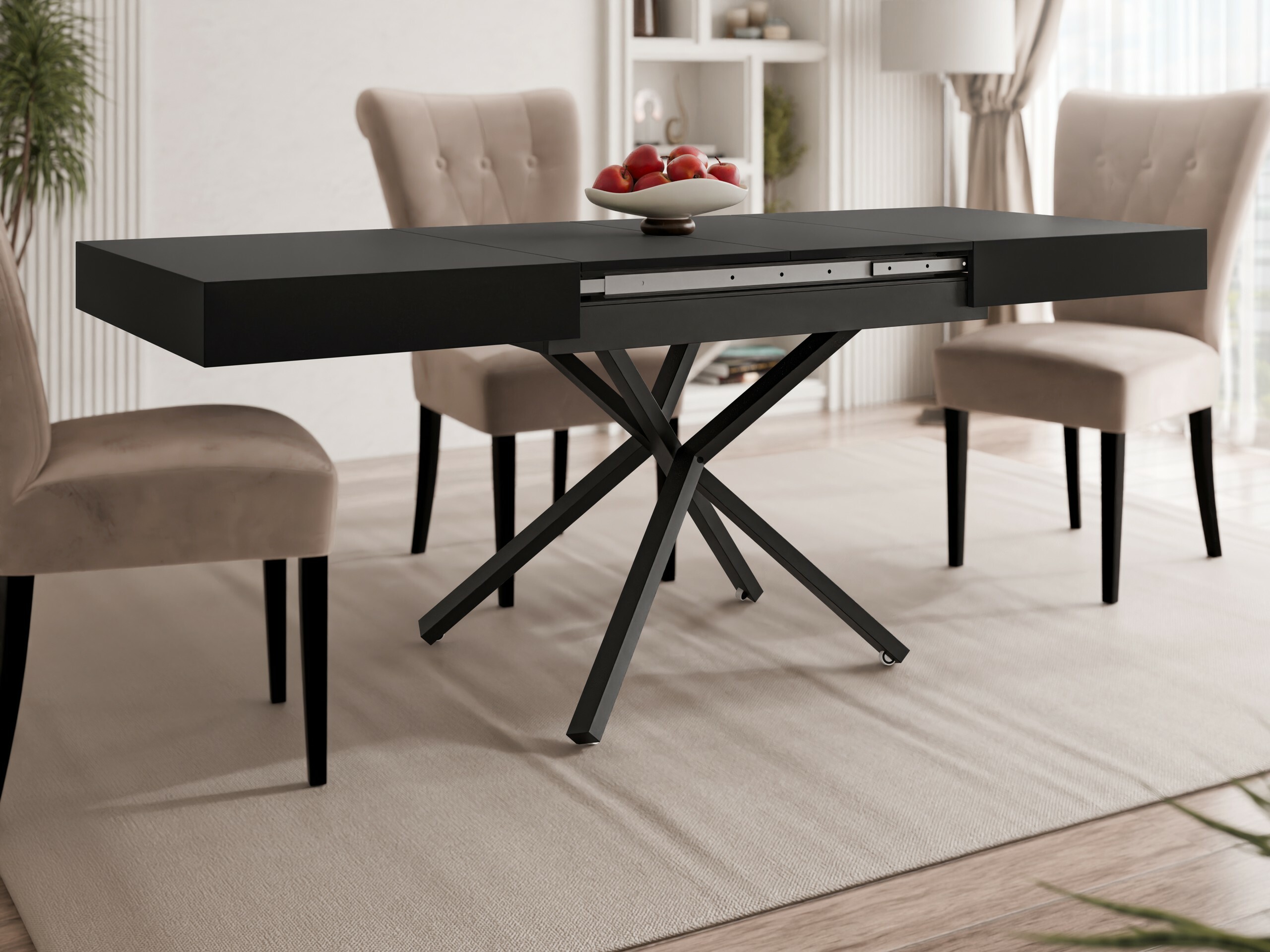 Măsuță de cafea extensibila Oswego 176 (Negru)