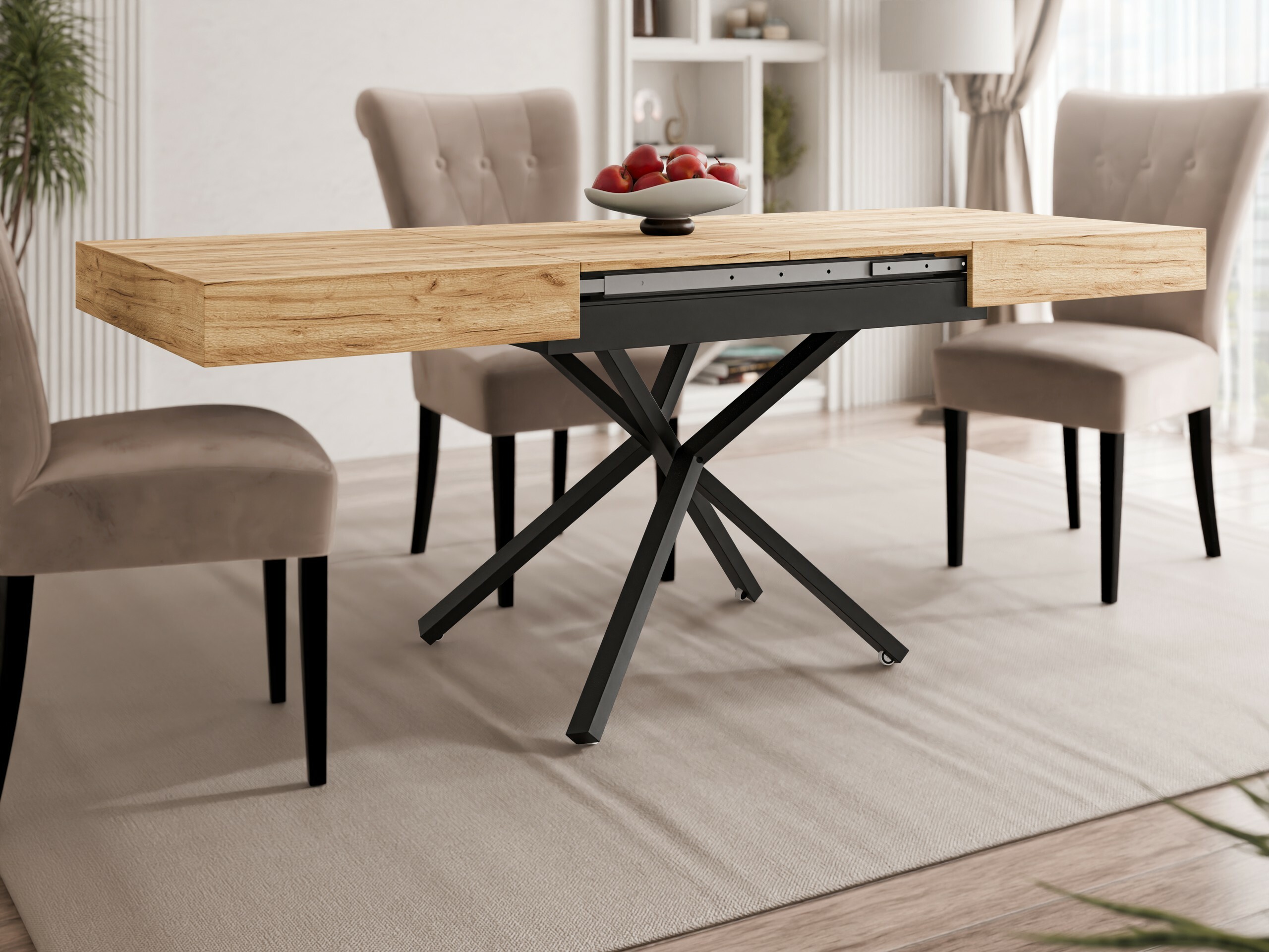 Măsuță de cafea extensibila Oswego 176 (Stejar Craft auriu)