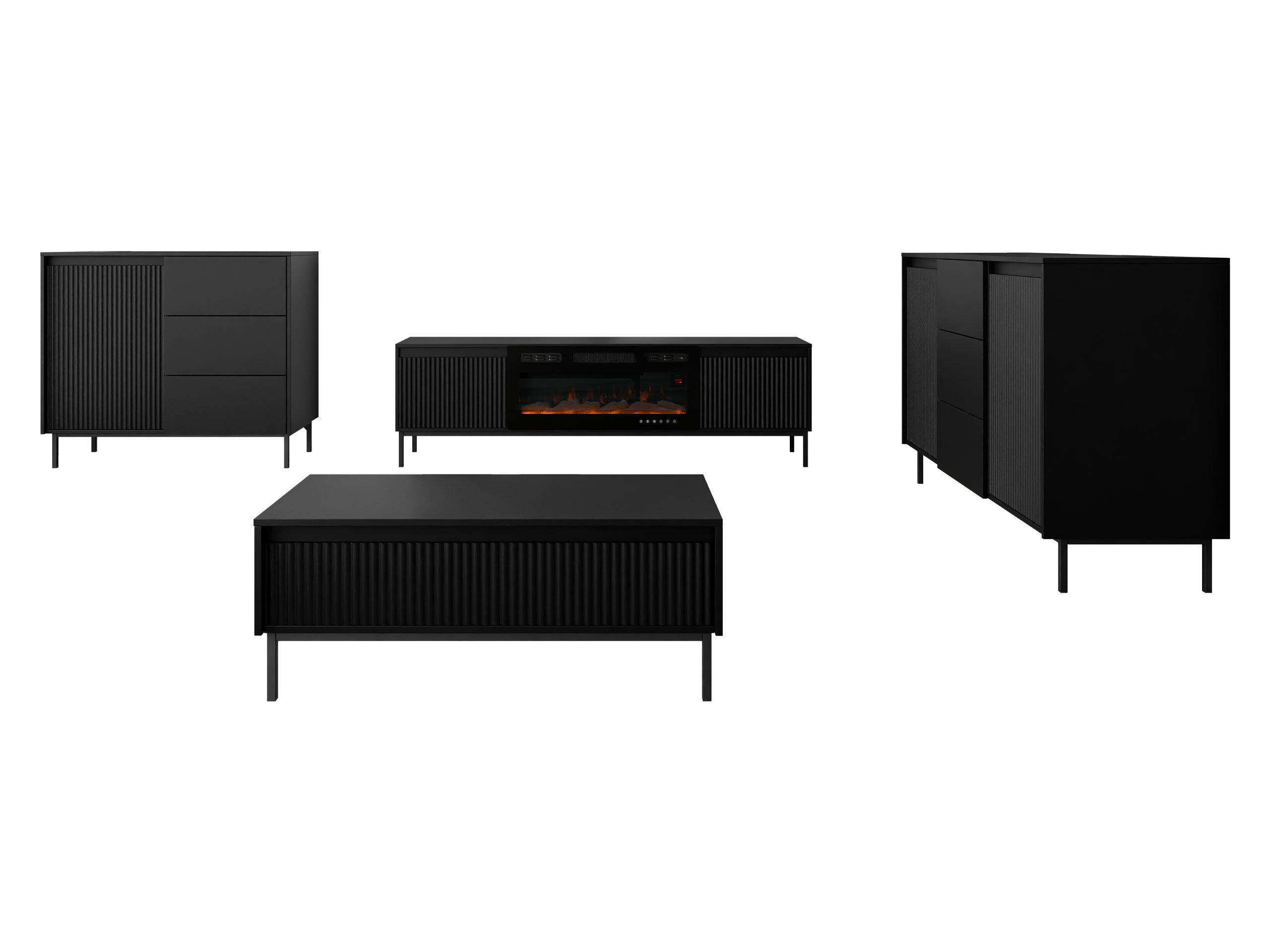 Set de living Comfivo Delruva III (Negru)