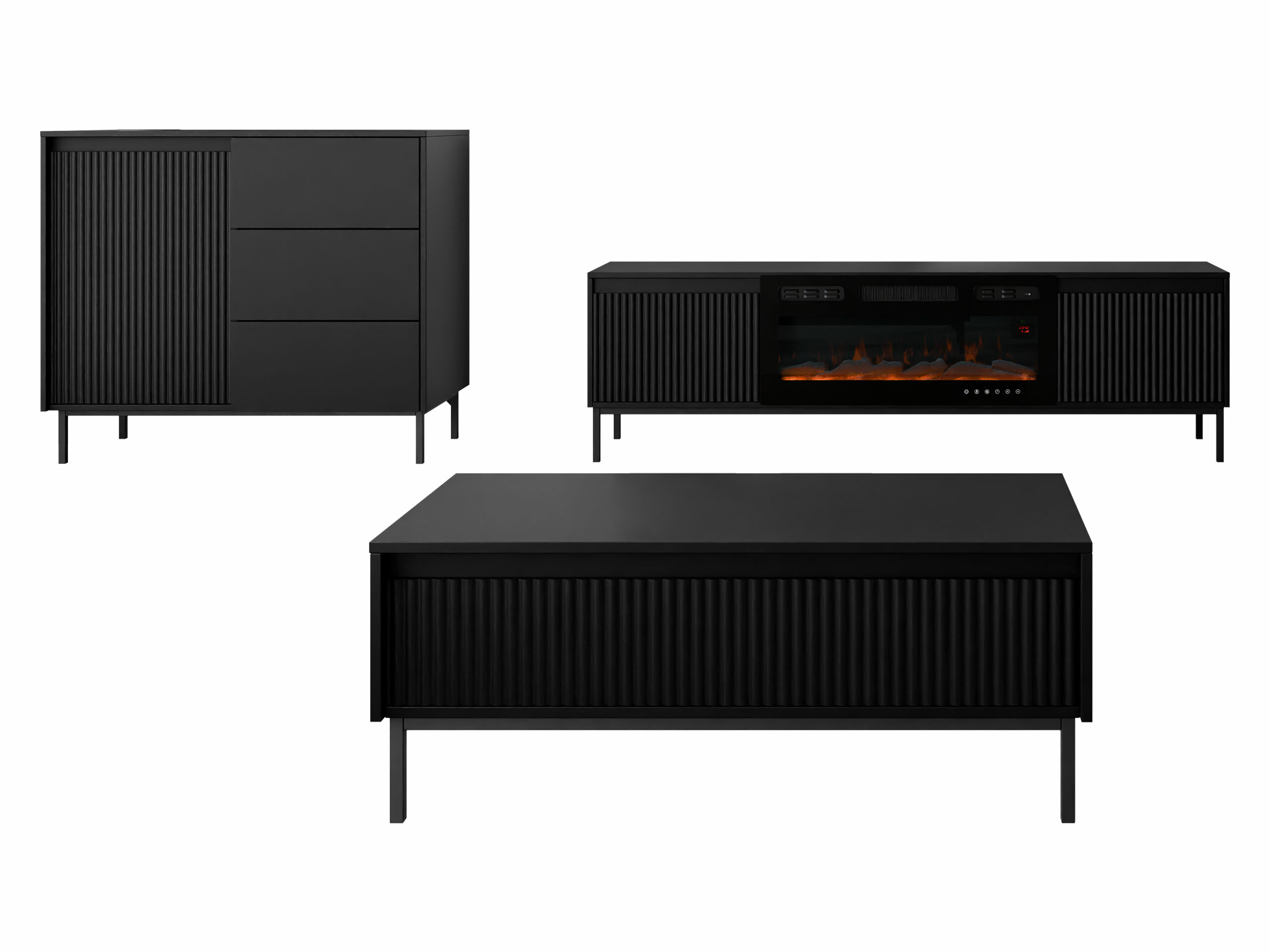 Set de living Comfivo Delruva IV (Negru)