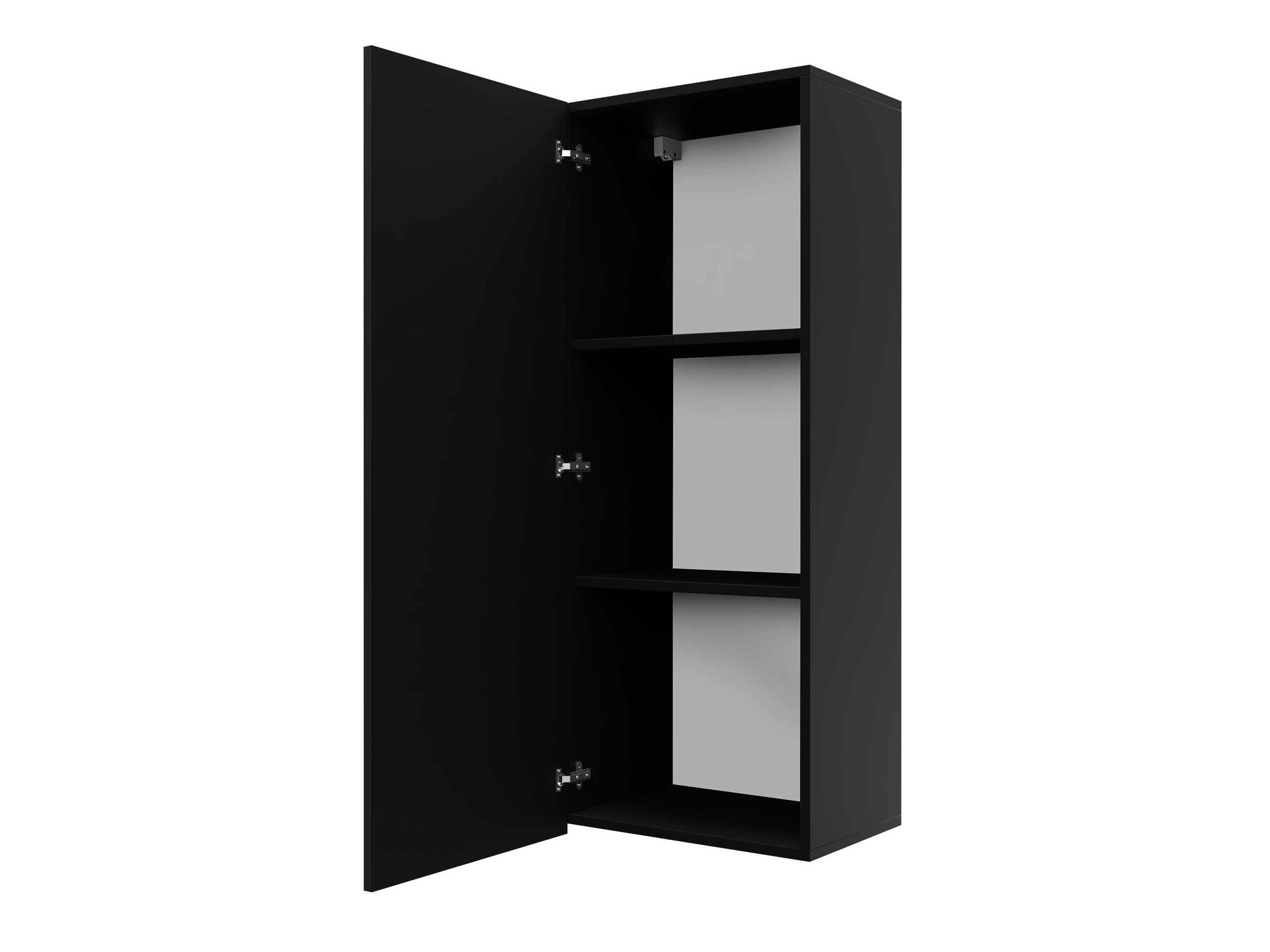 Dulap de perete Remus III (Negru + Negru lucios)