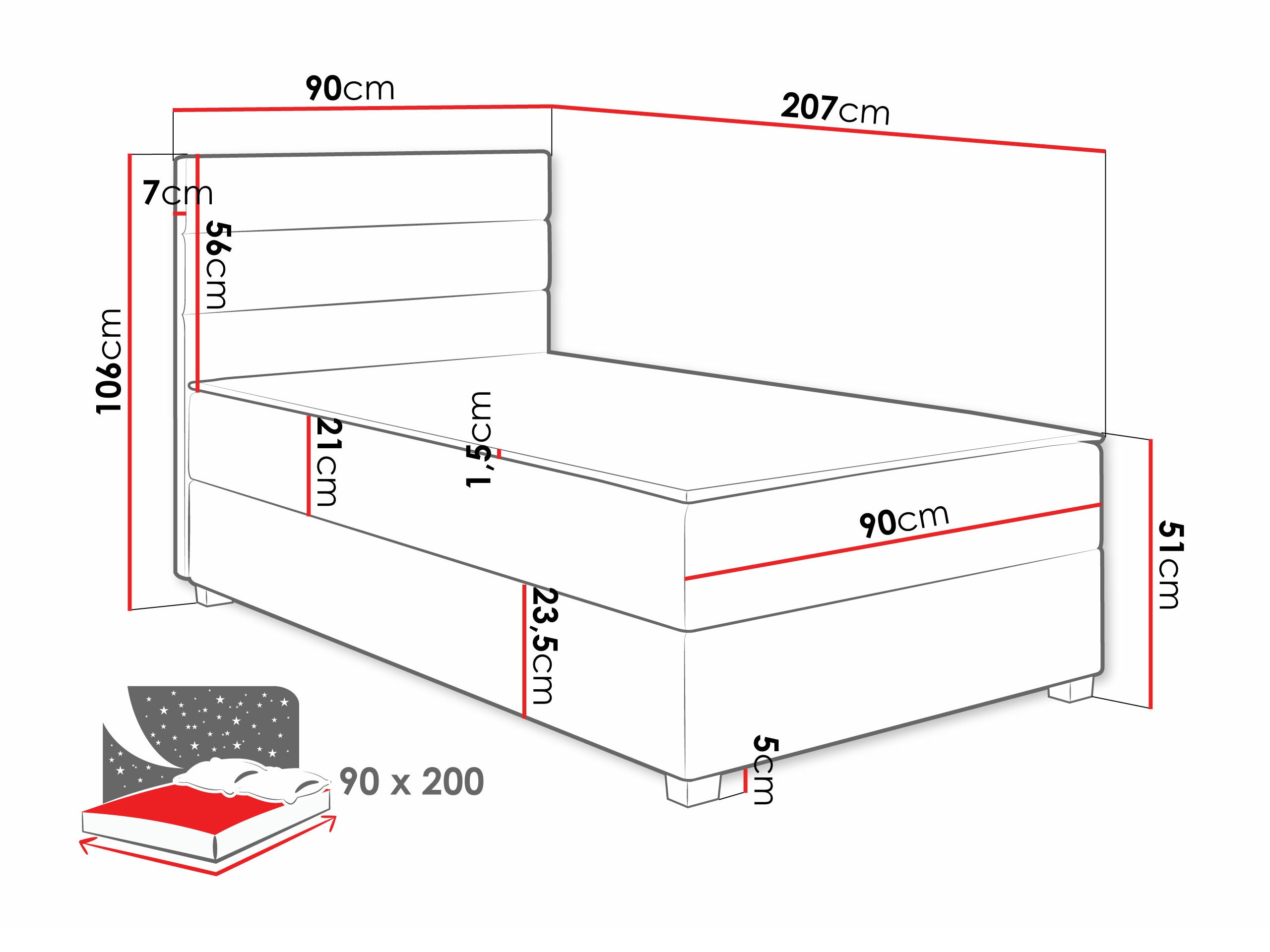Pat boxspring Delphio (Manila 02)