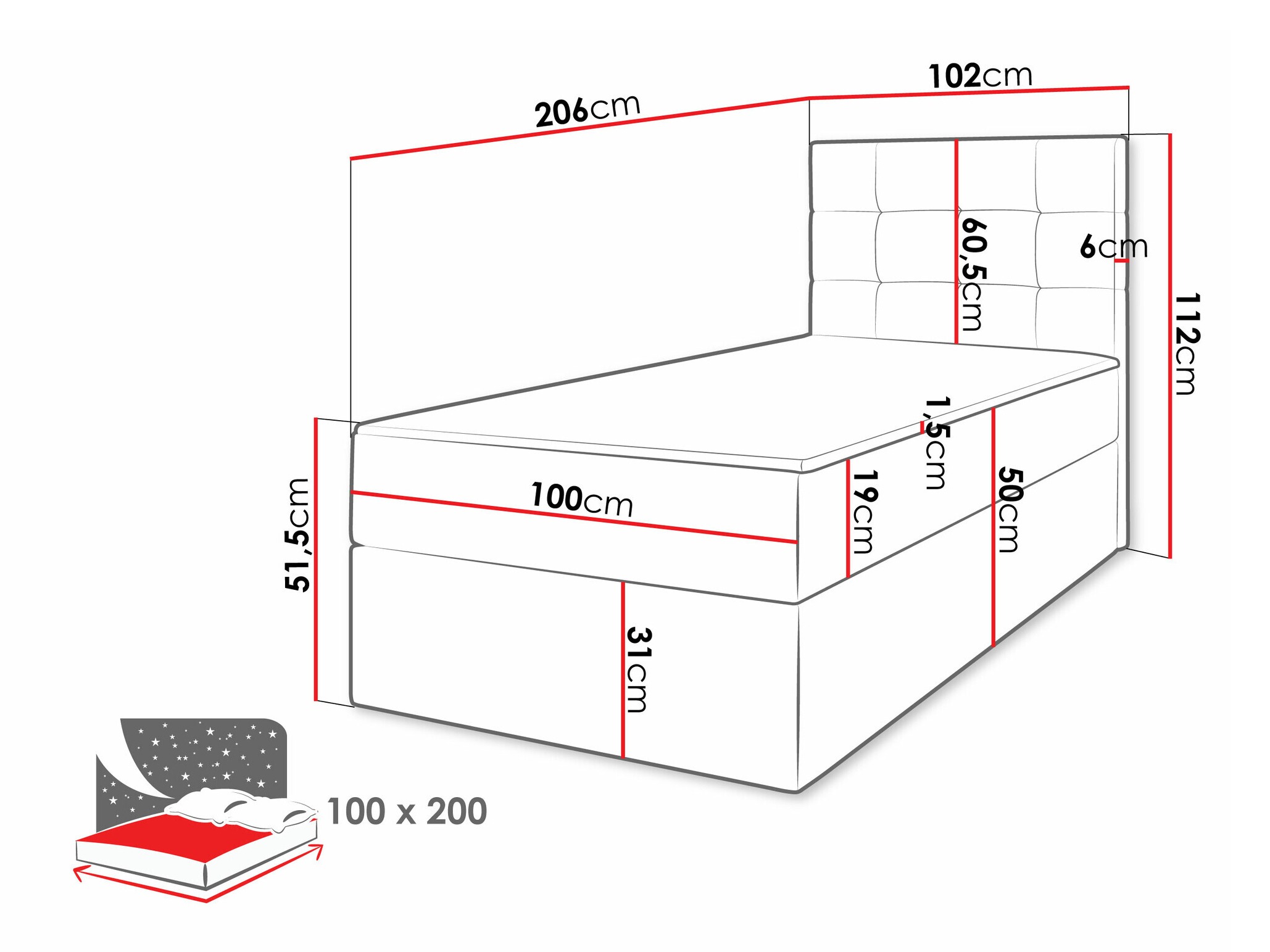 Pat boxspring Comfivo Osculum II (Lambi 03)
