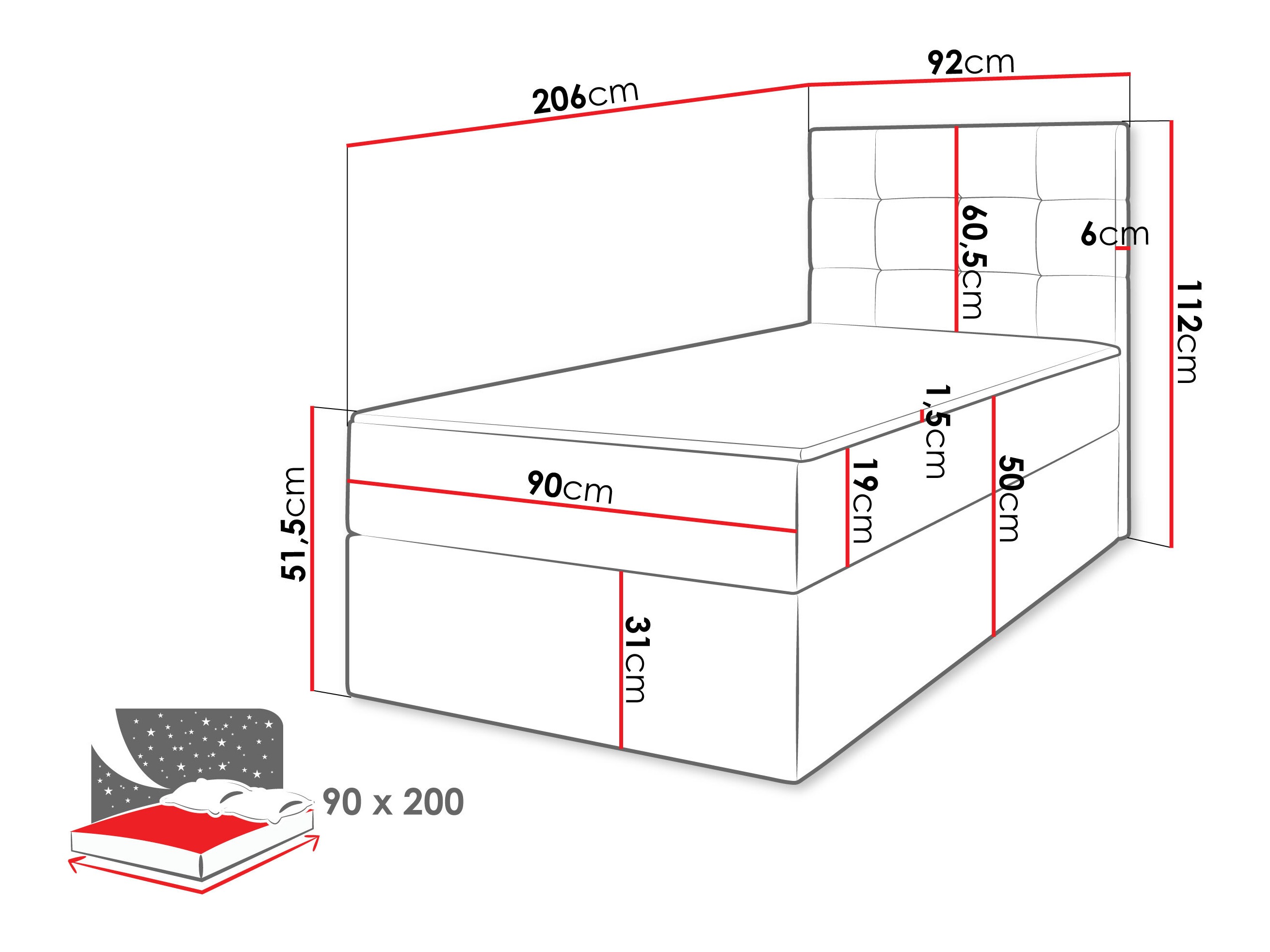 Pat boxspring Comfivo Osculum II (Lambi 12)