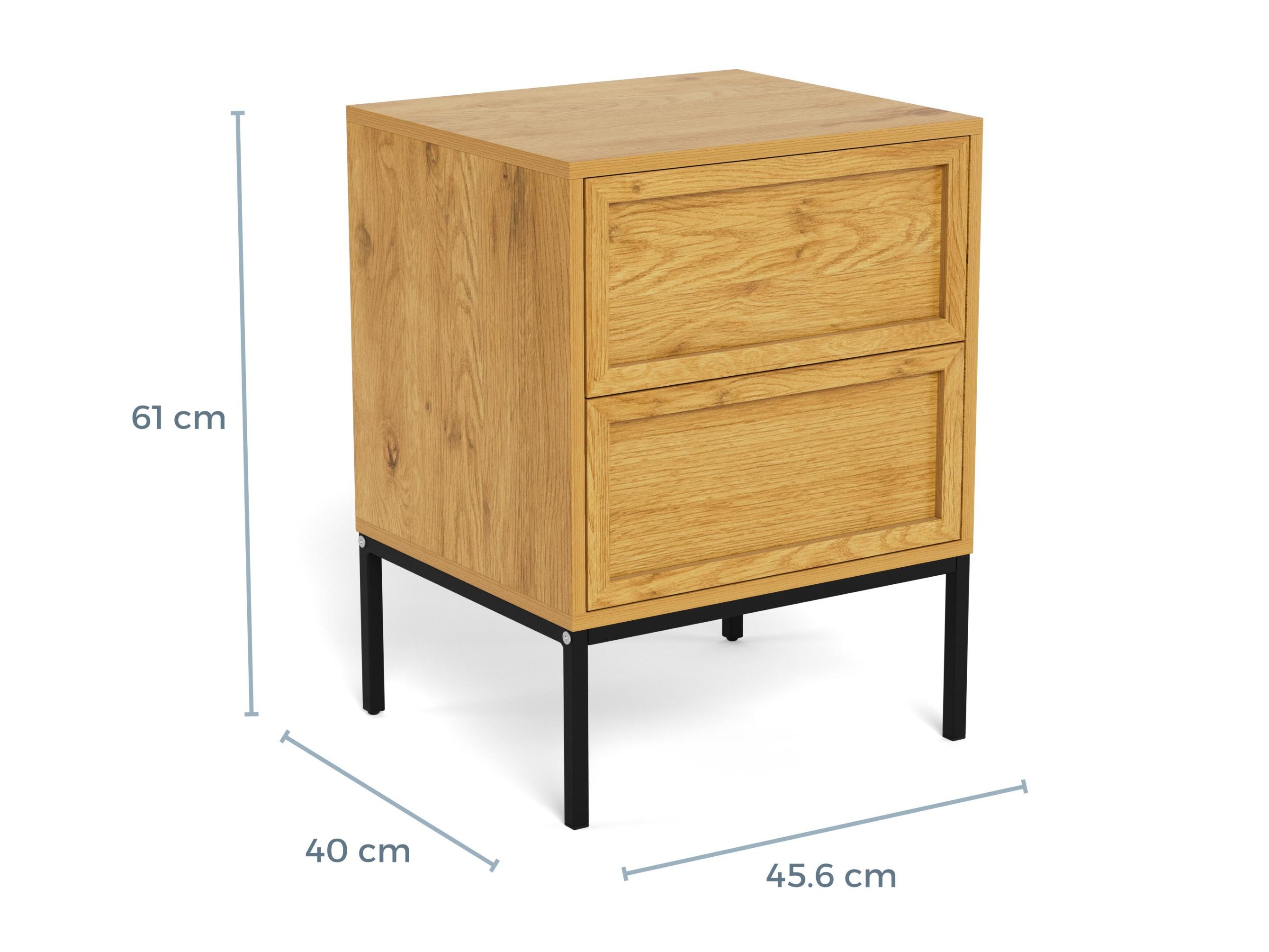 Noptieră Norsica 1050 (Negru + Stejar natur)