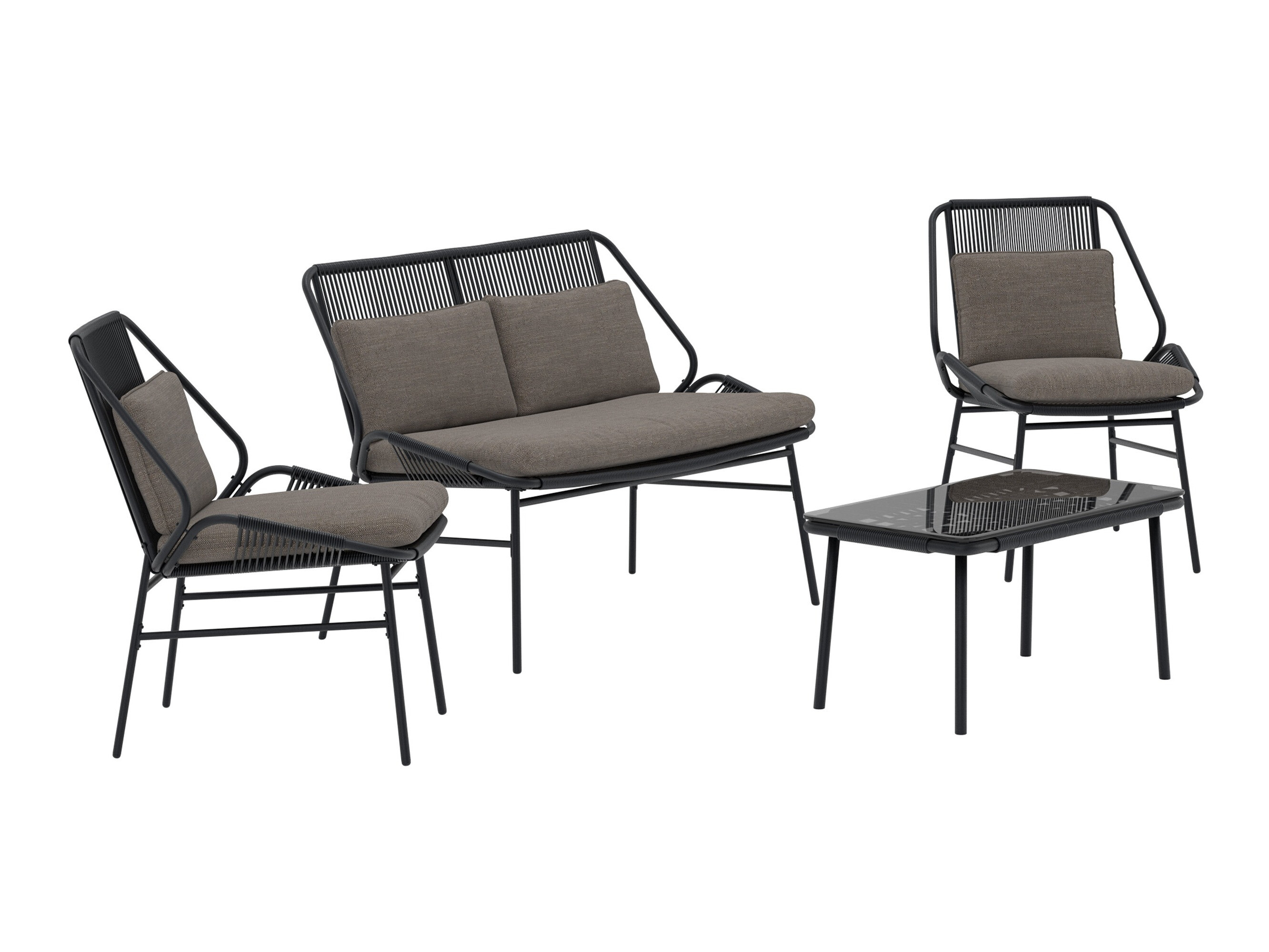 Set mobilier de exterior Dallas 5169 (Negru + Gri inchis)