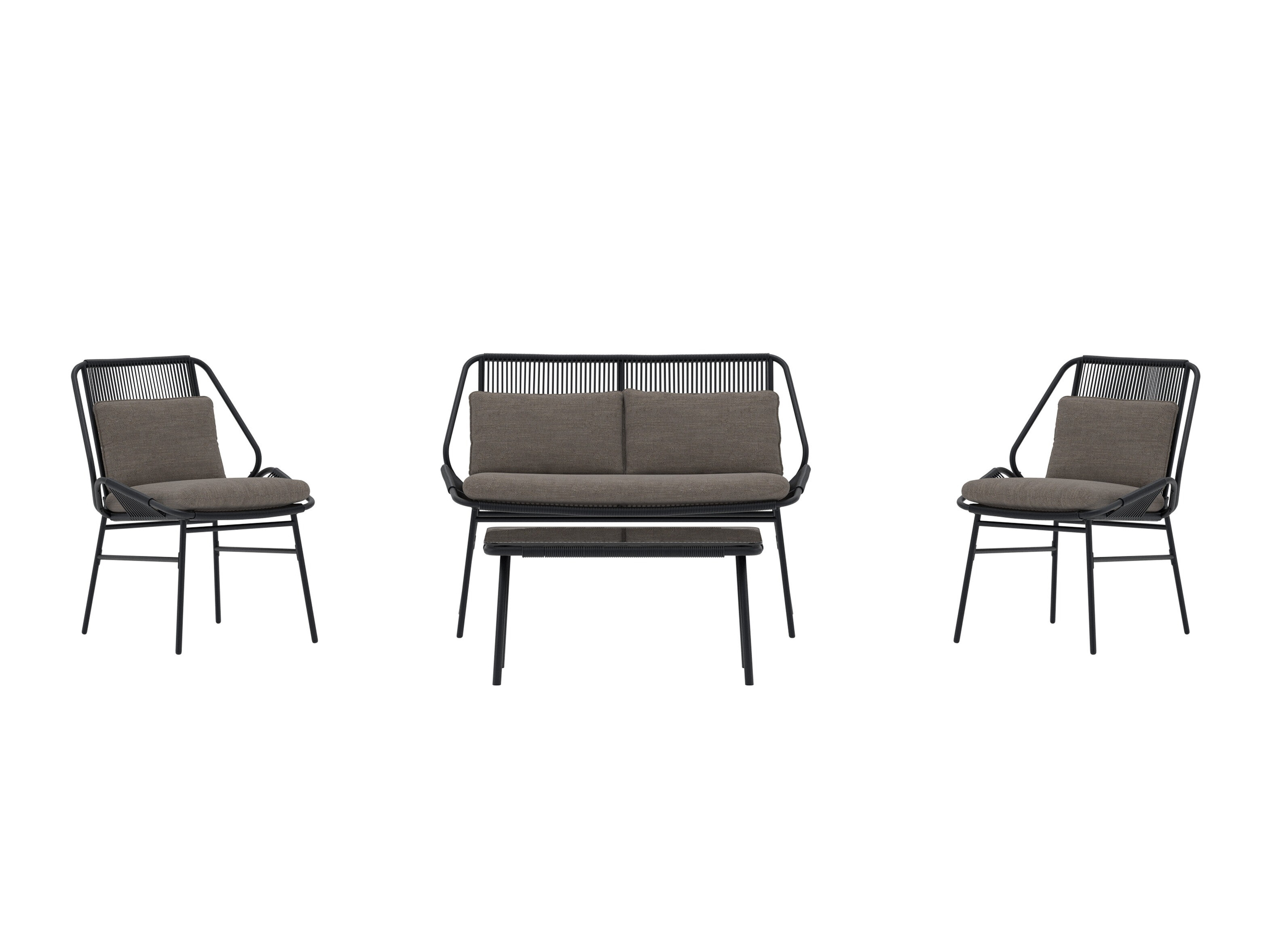 Set mobilier de exterior Dallas 5169 (Negru + Gri inchis)