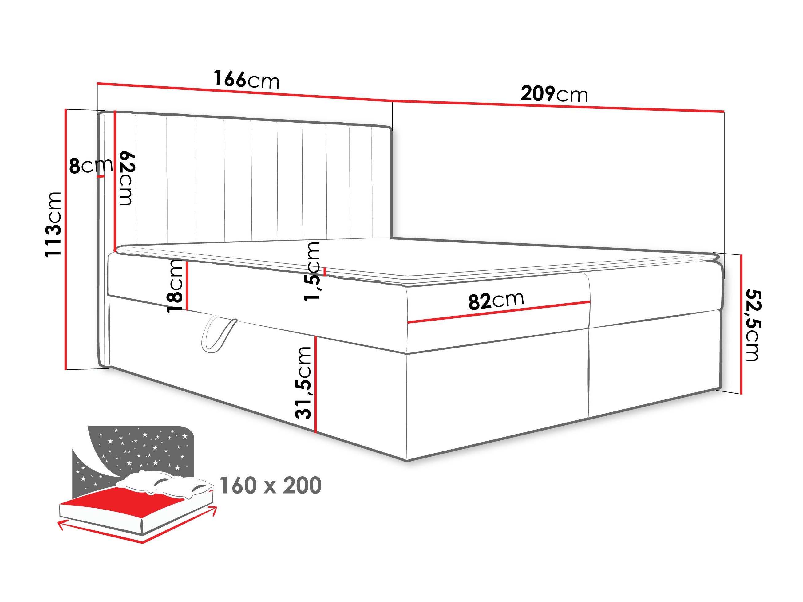 Pat boxspring Garland 100 (Lima 14)