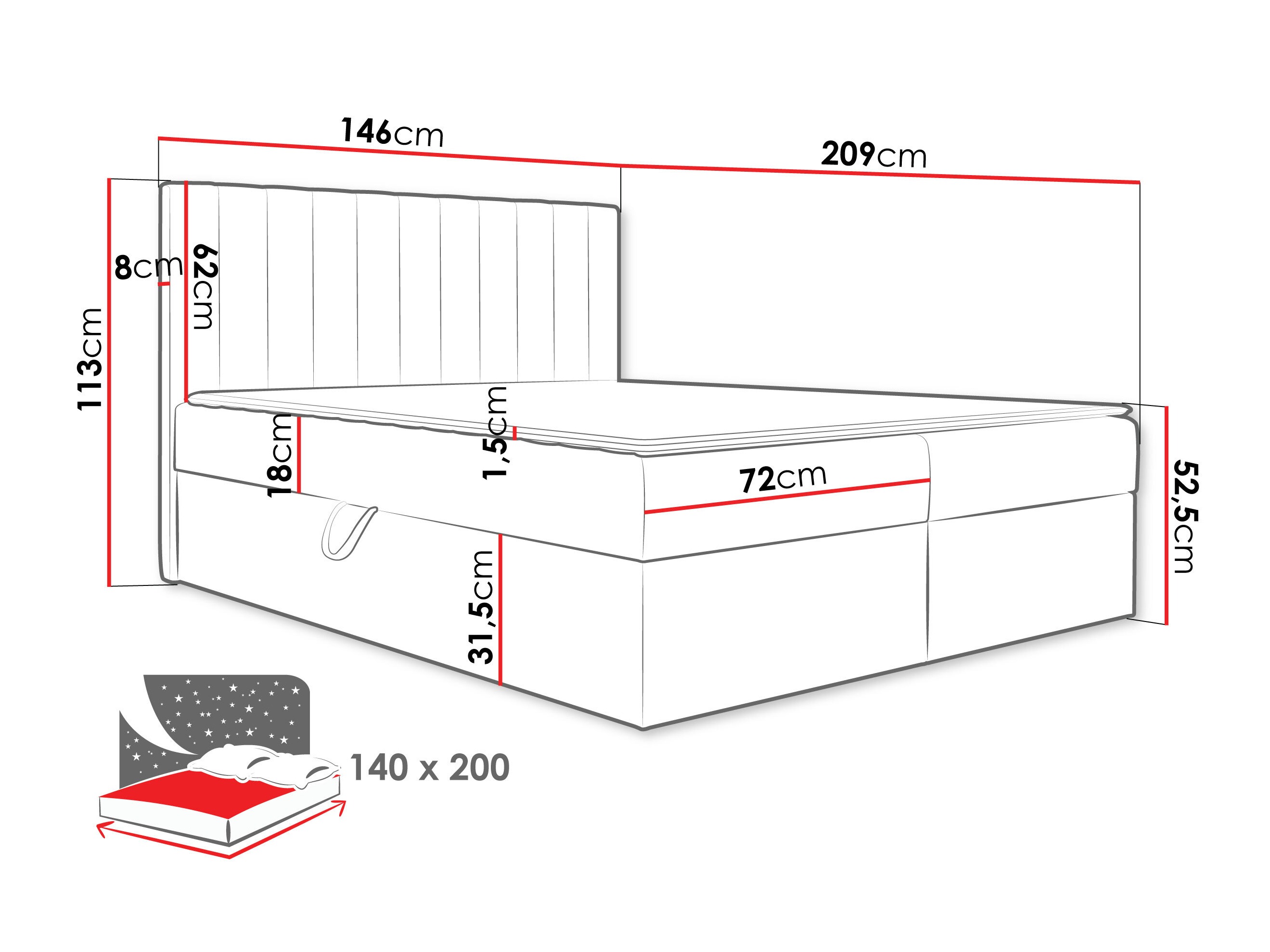Pat boxspring Garland 100 (Lima 46)