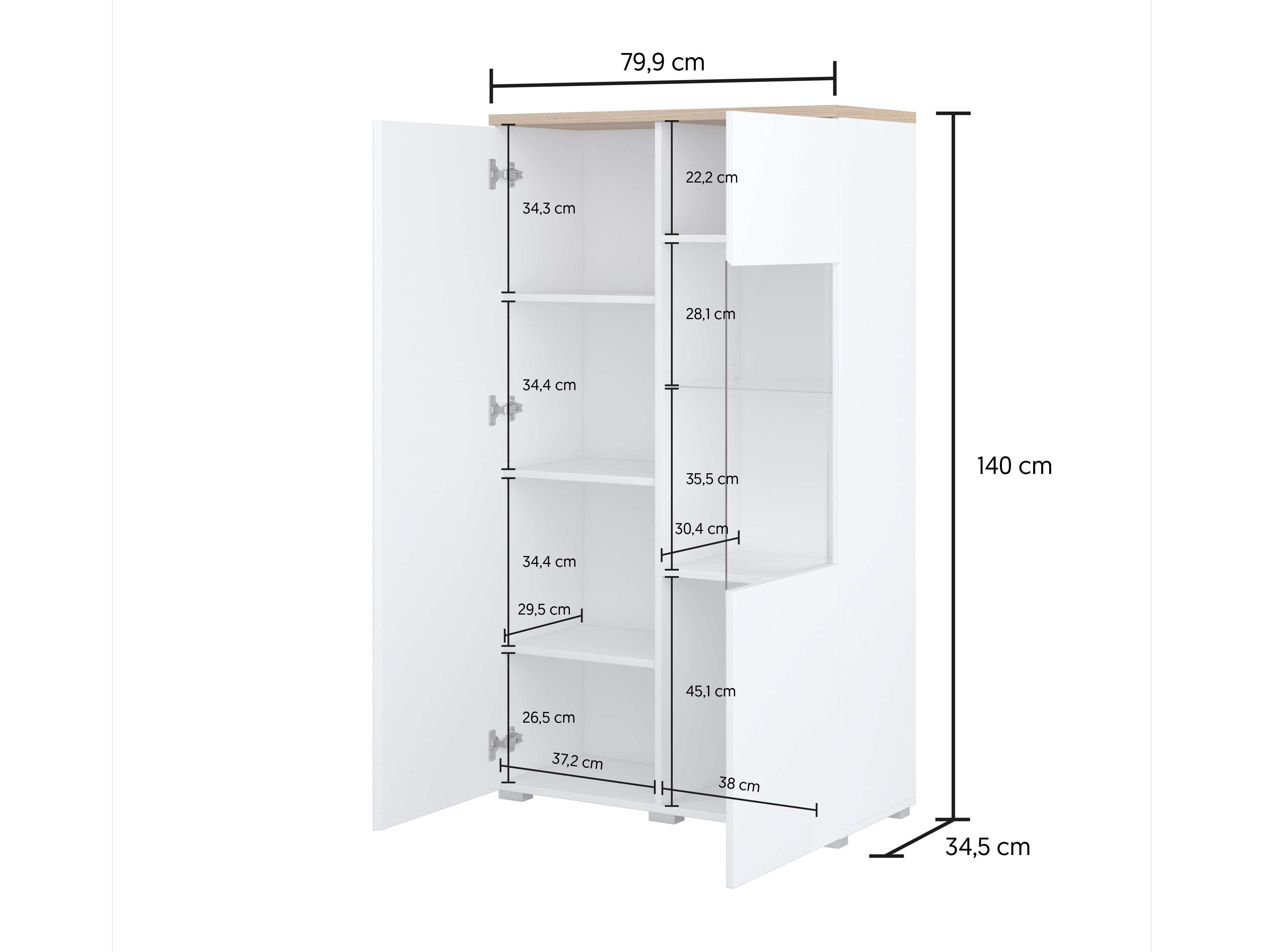Raft Baletu 108 (Alb + Stejar)